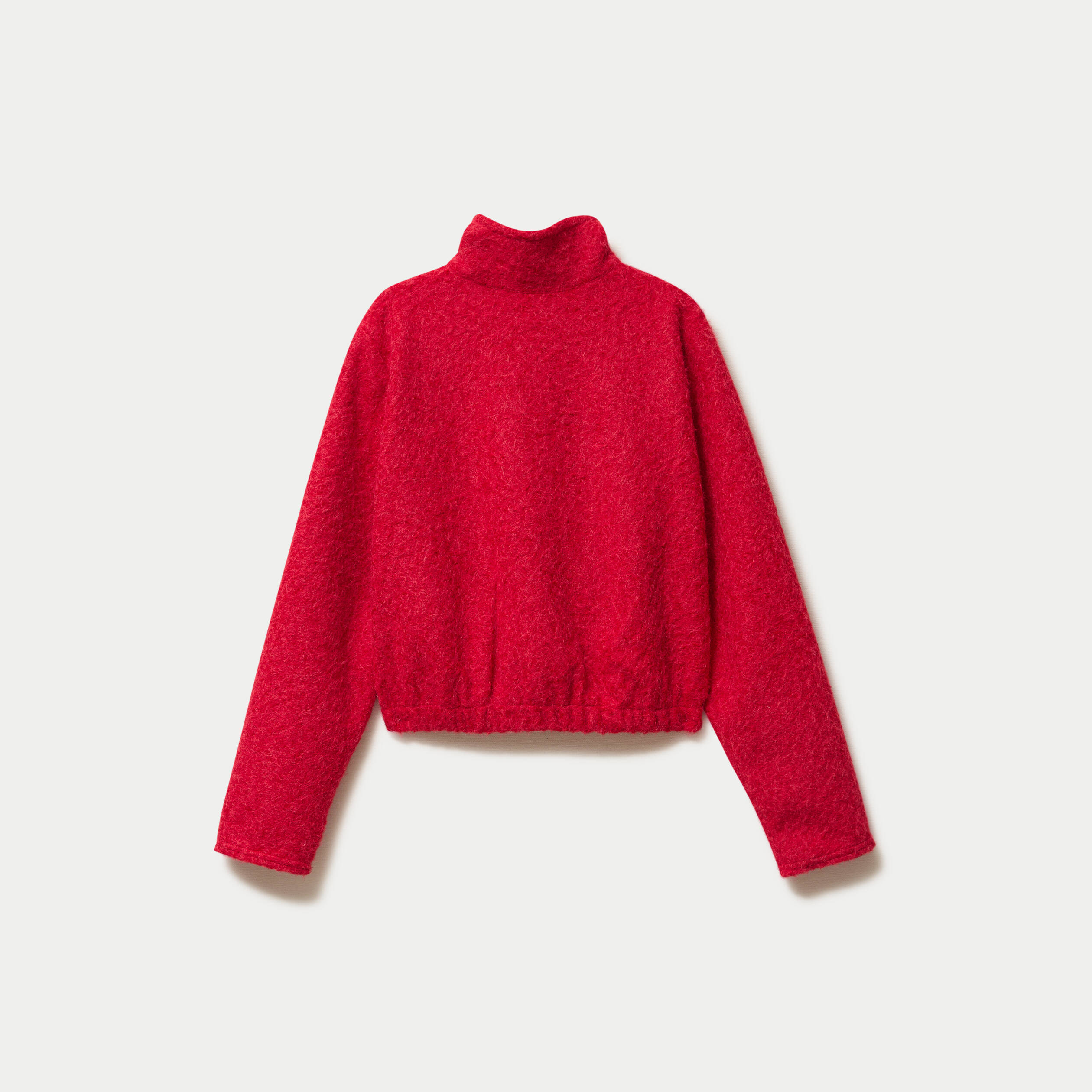 Veste zipp&eacute;e effet polaire rouge femme