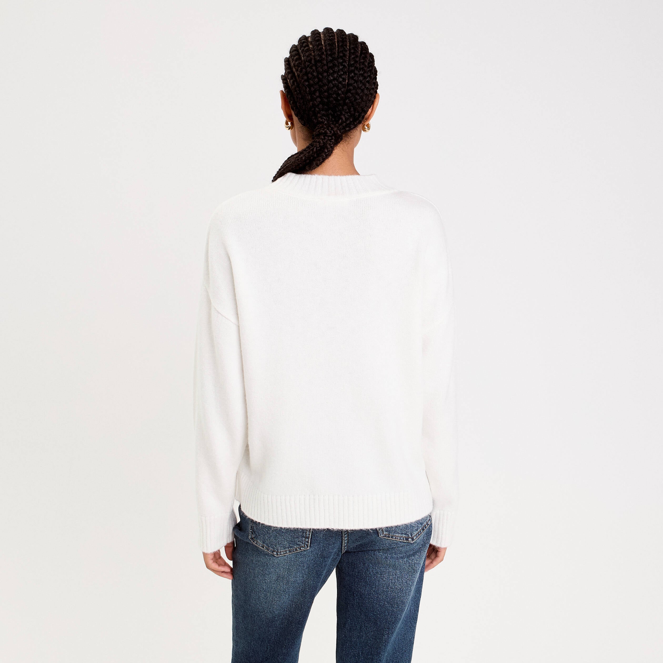 Pull manches longues ecru femme