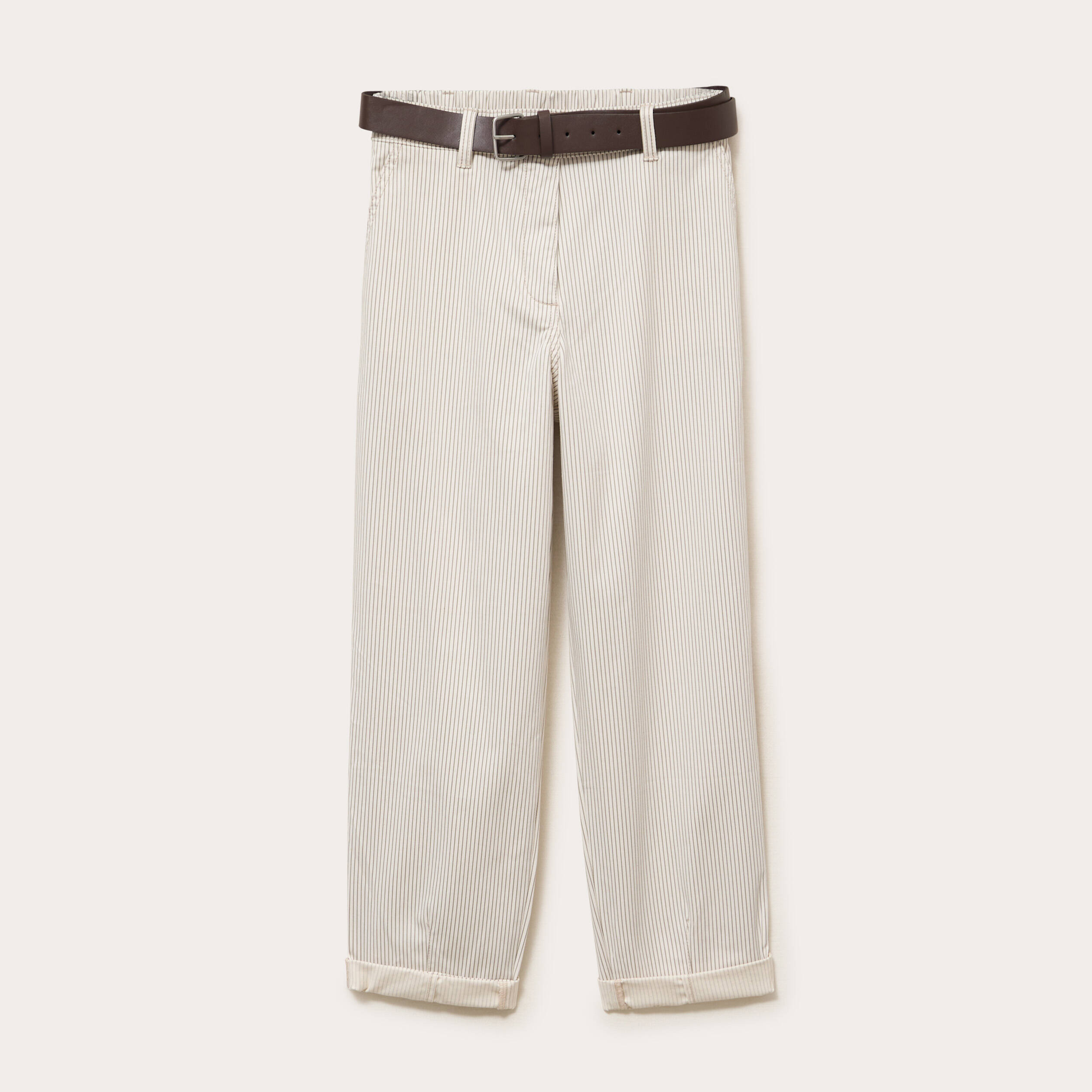 Pantalon chino 7/8&egrave;me taille &eacute;lastiqu&eacute;e blanc femme