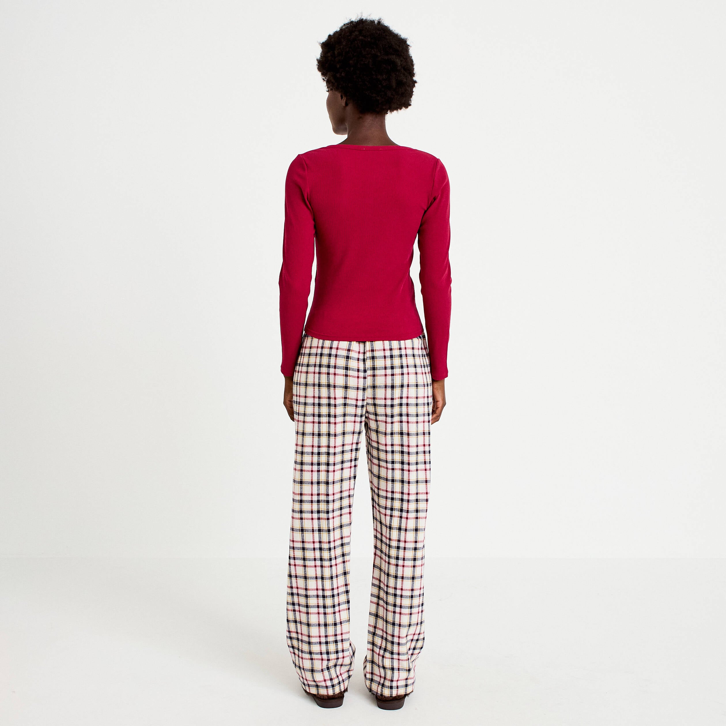 Lot de 2 pyjamas manches longues rouge femme