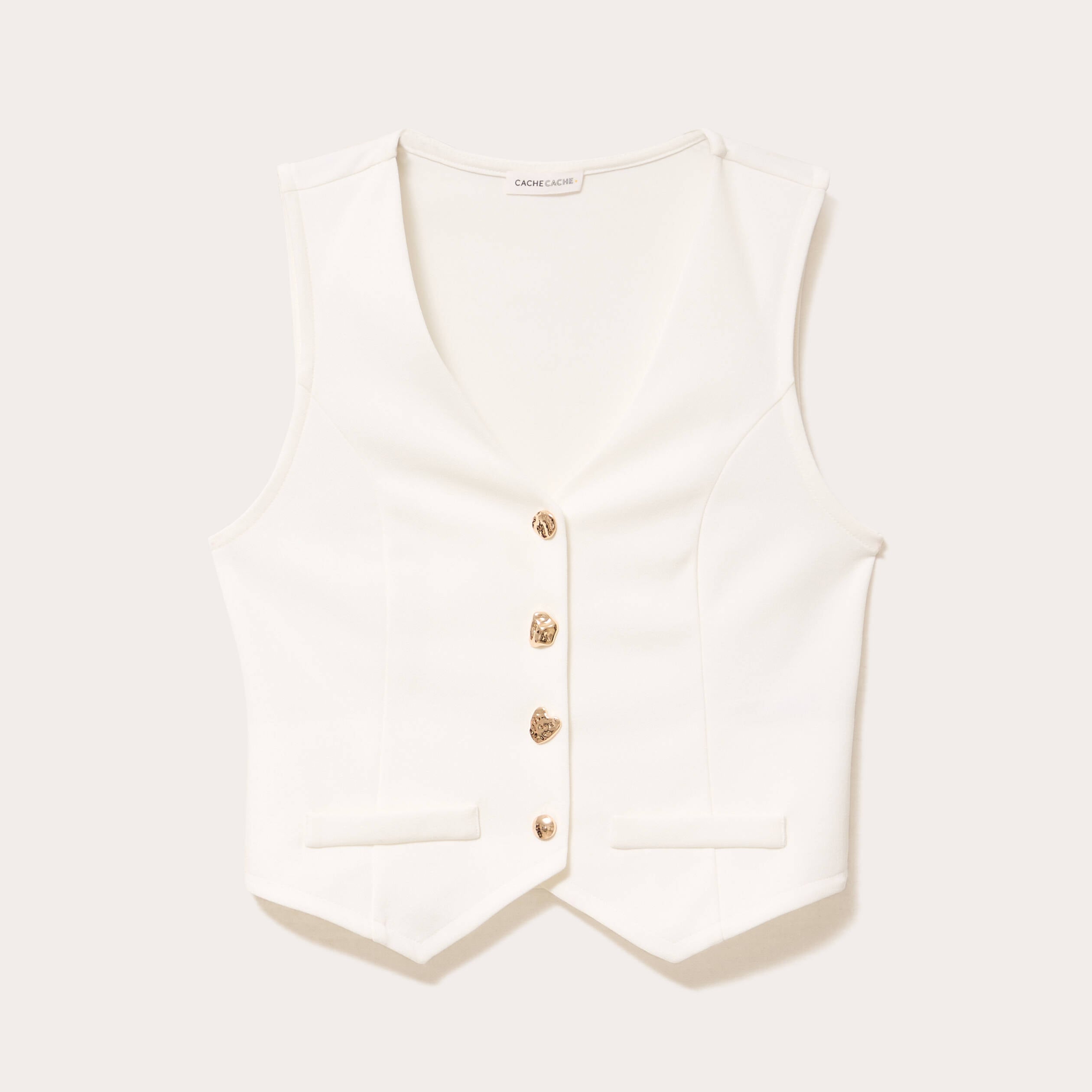 Gilet sans manches blanc femme