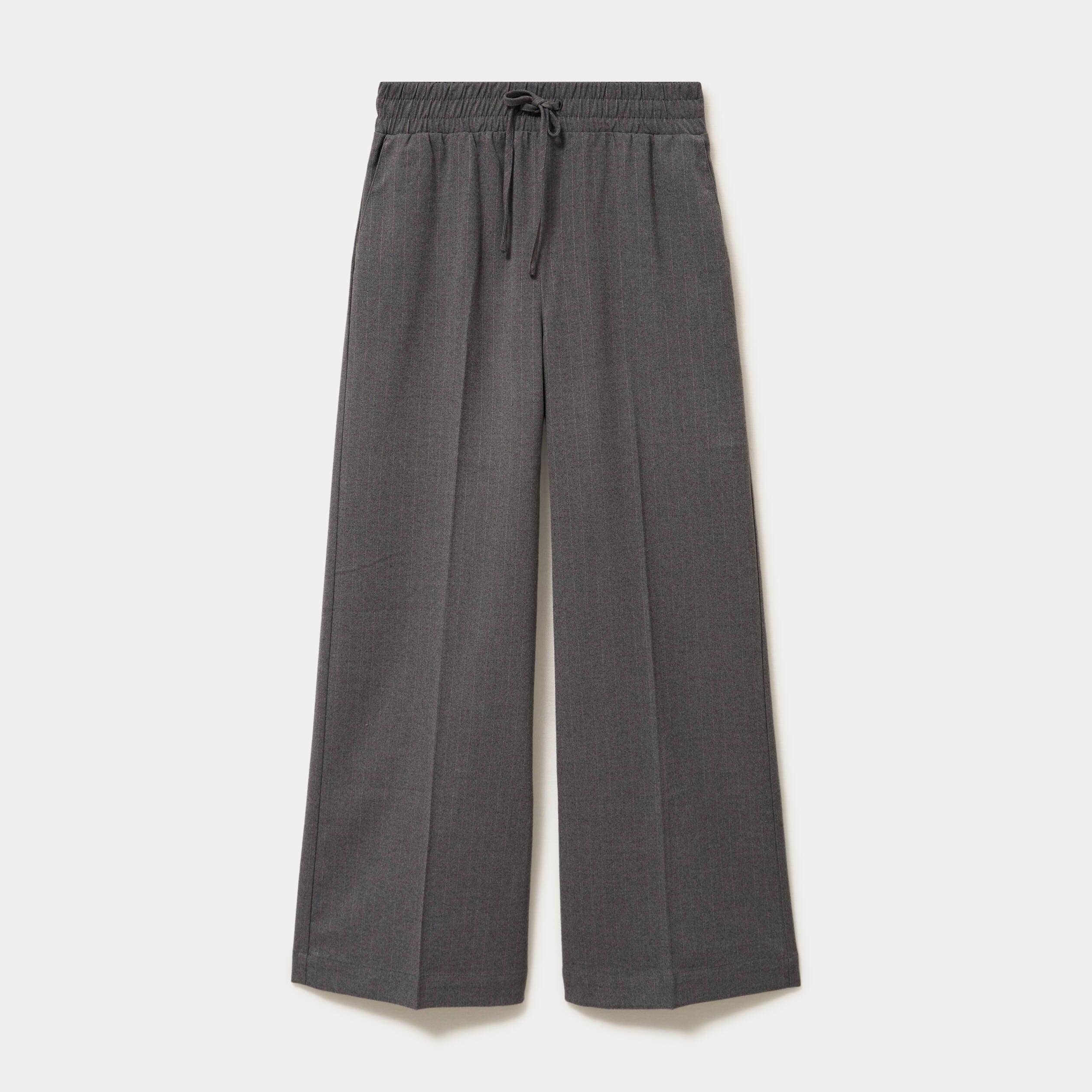 Pantalon large taille standard gris femme