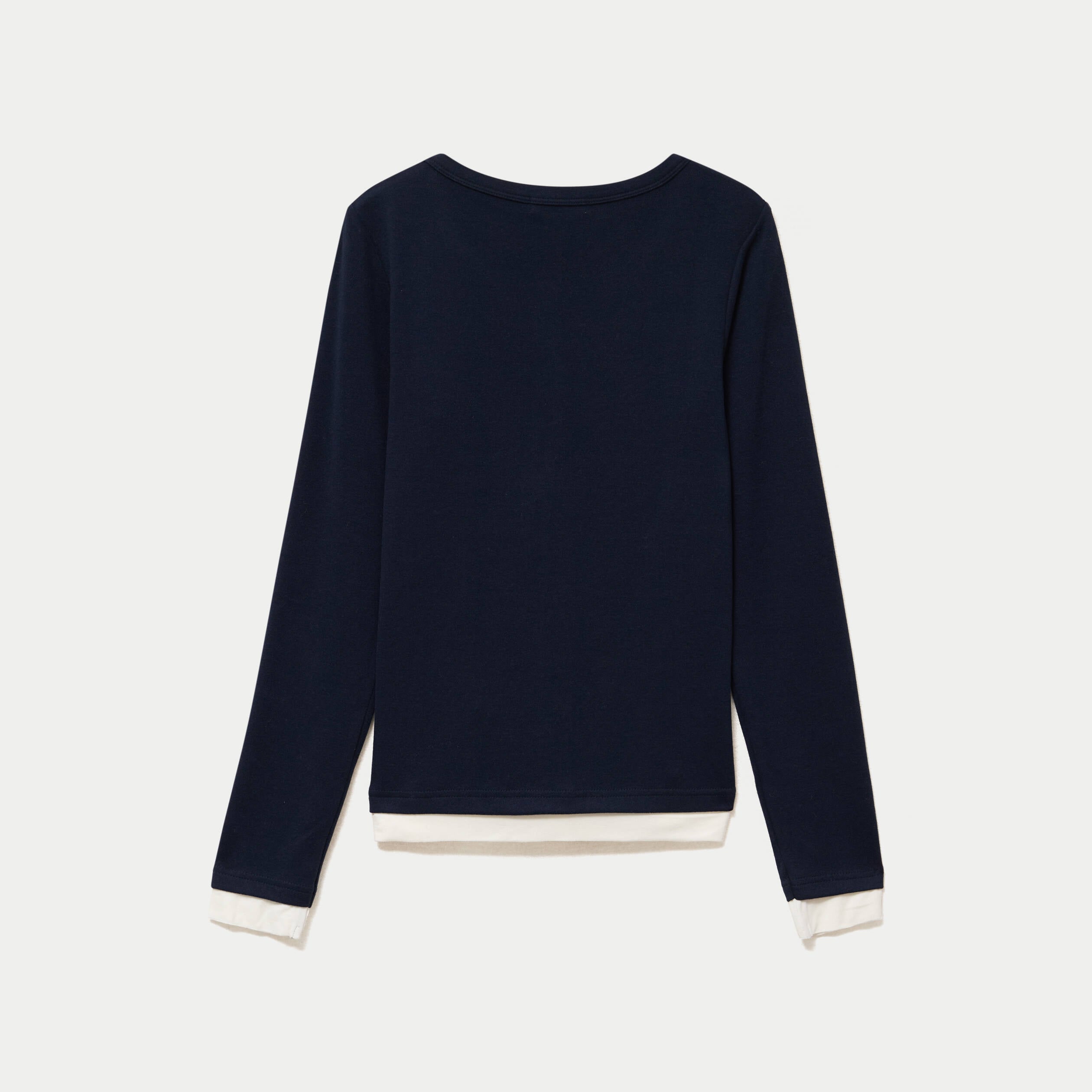 Doudou col rond manches longues bleu marine femme