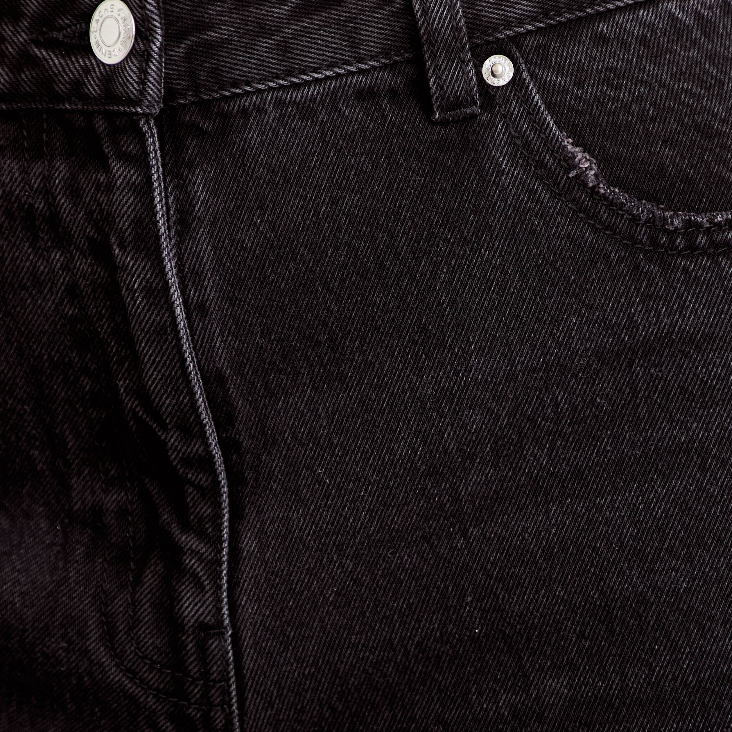 Jean barrel taille standard denim noir femme