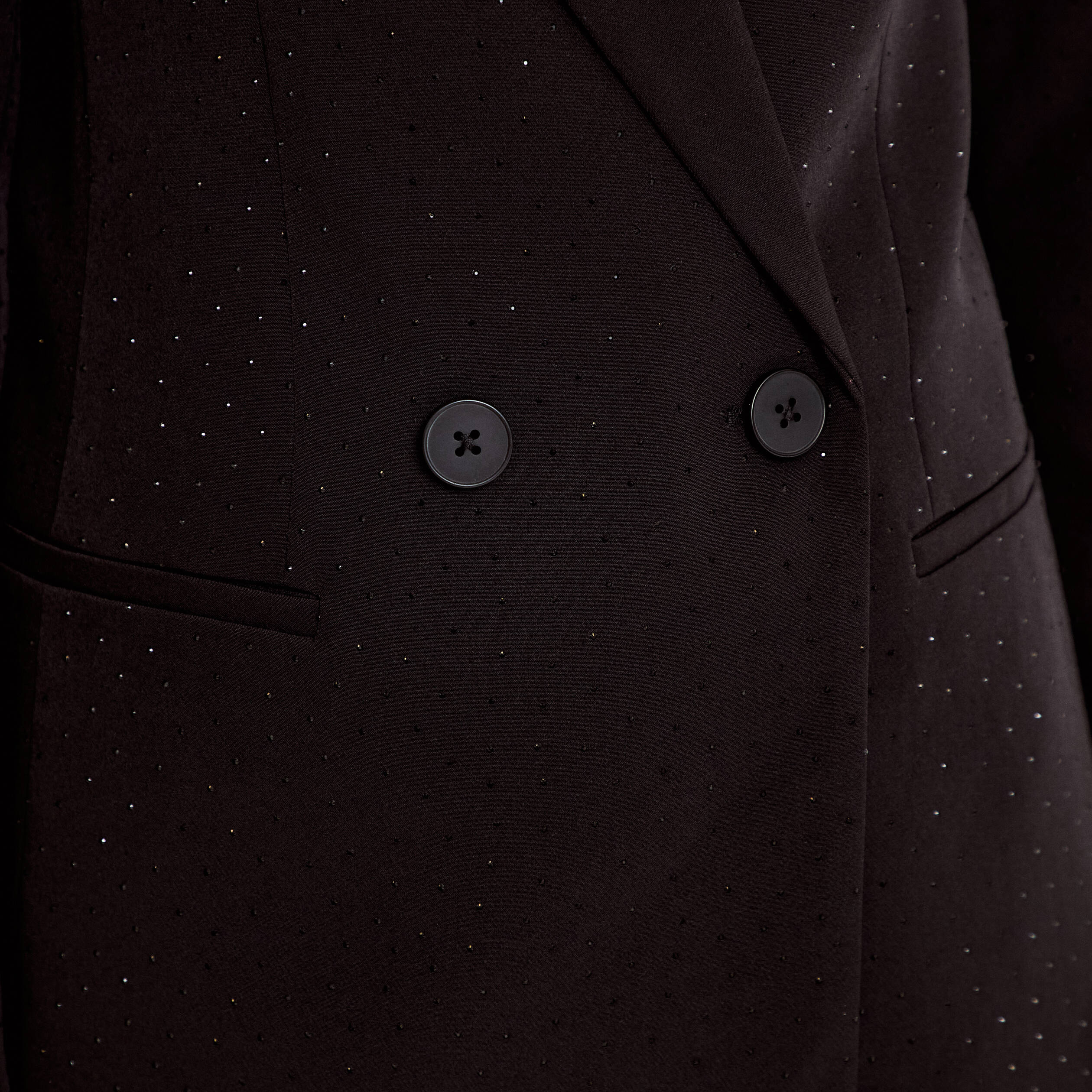 Blazer oversize brillant manches longues noir femme