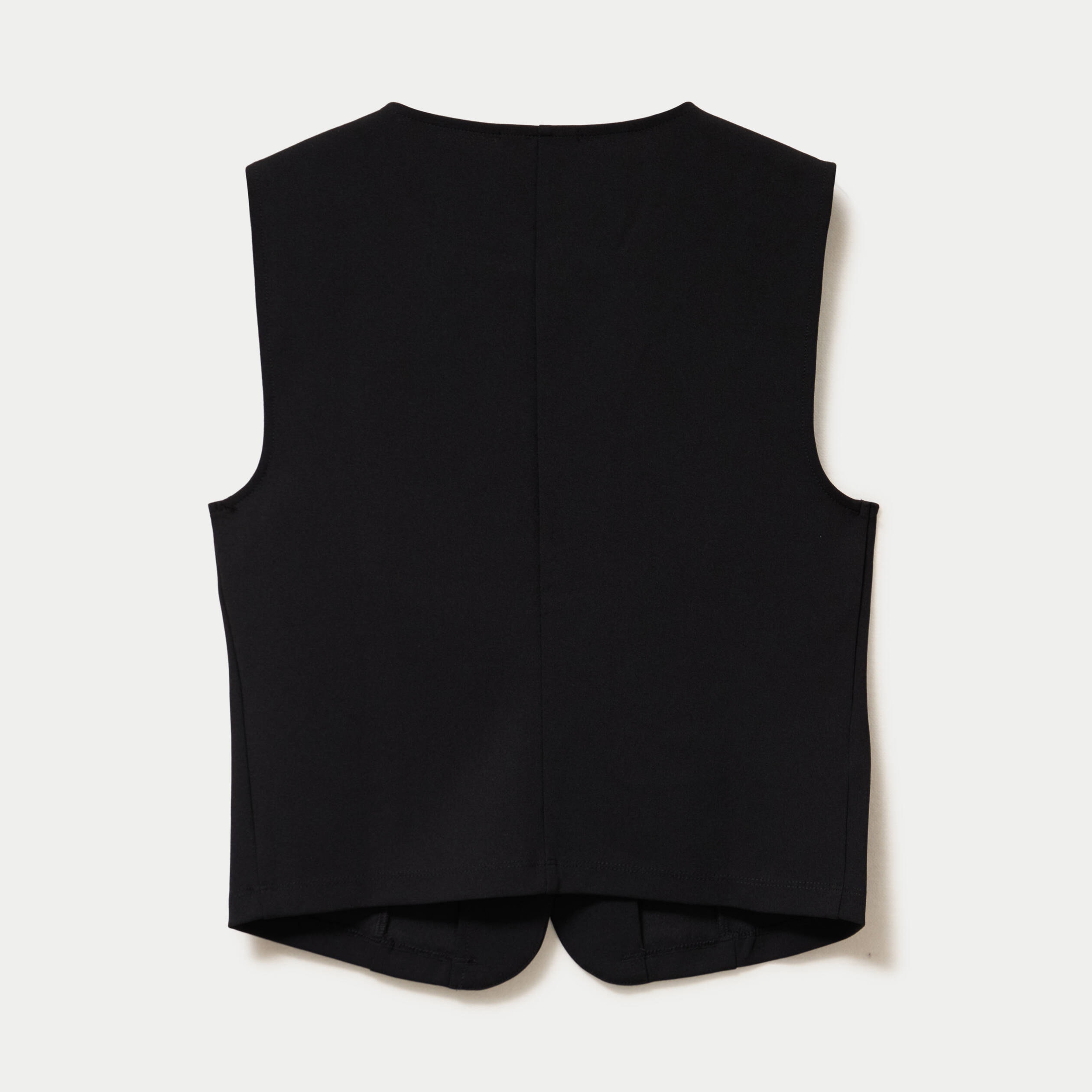 Gilet sans manches col rond noir femme