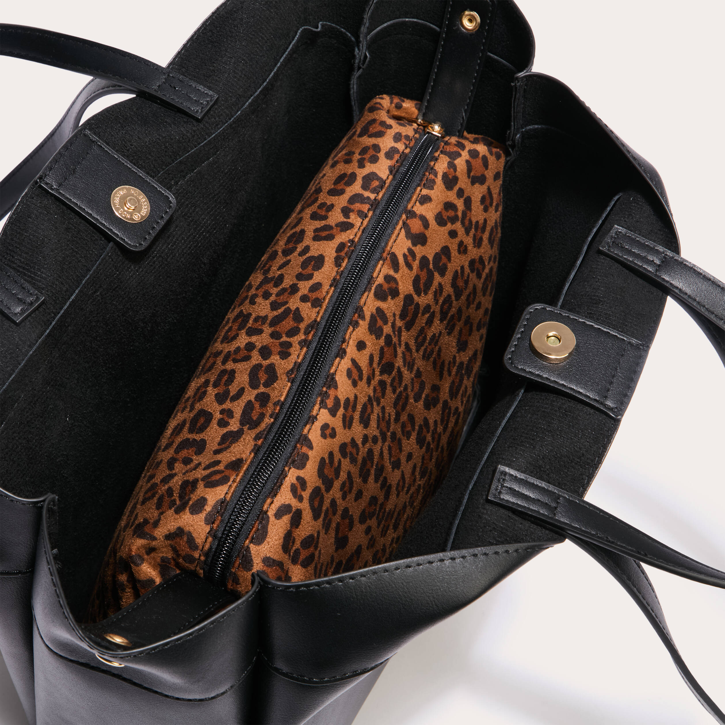 Sac cabas doubles anses noir femme