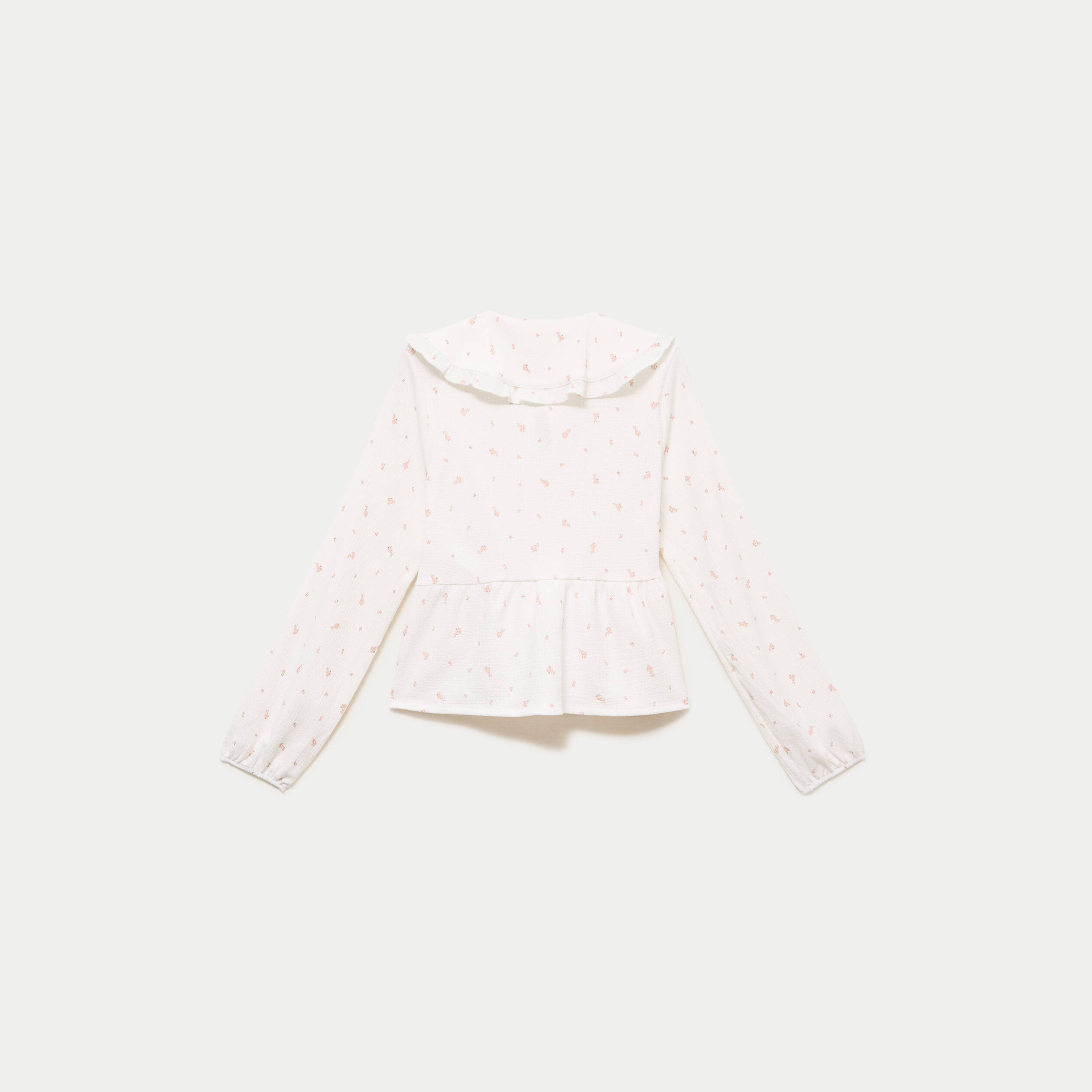 Blouse manches longues avec noeuds ecru femme