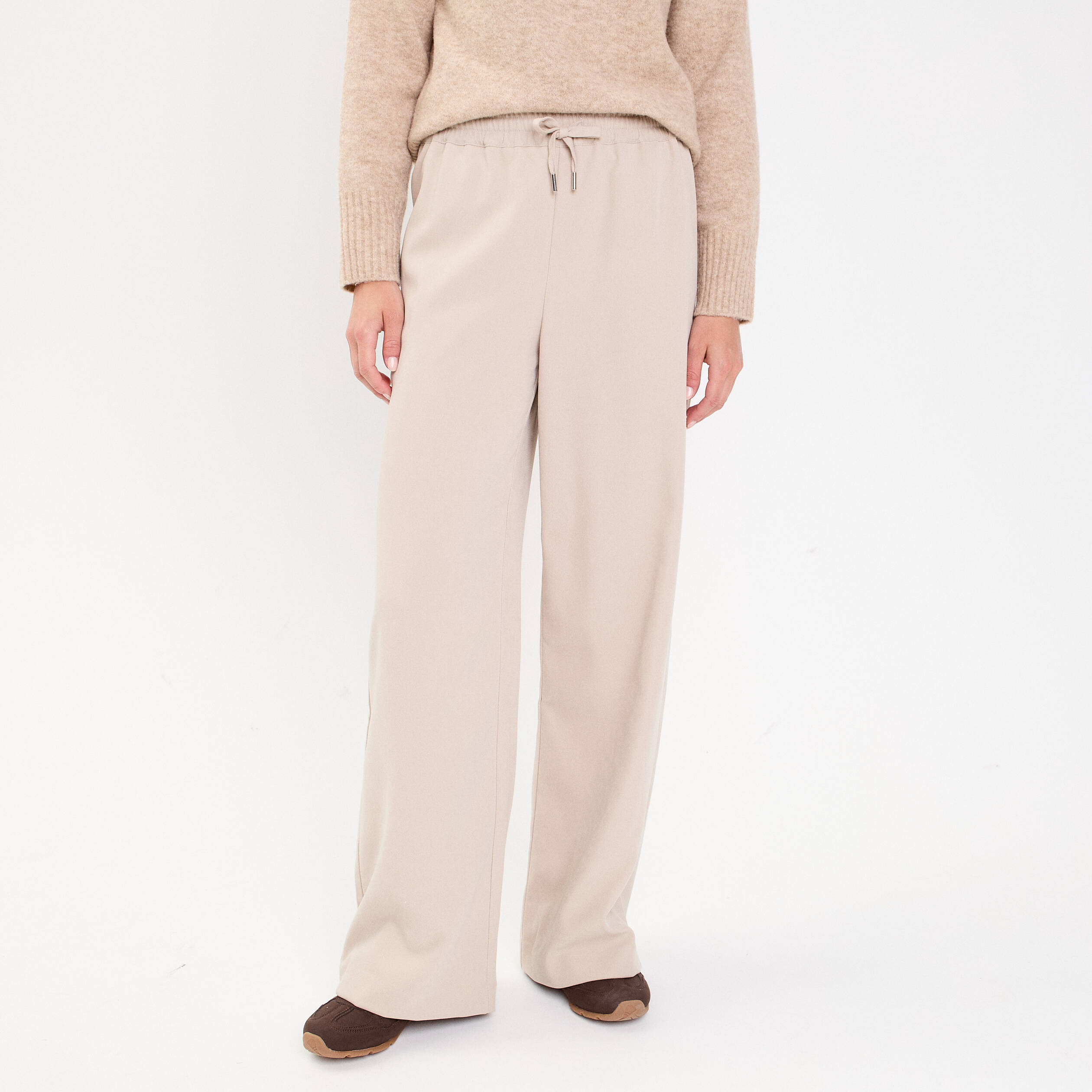 Pantalon large fluide sable femme