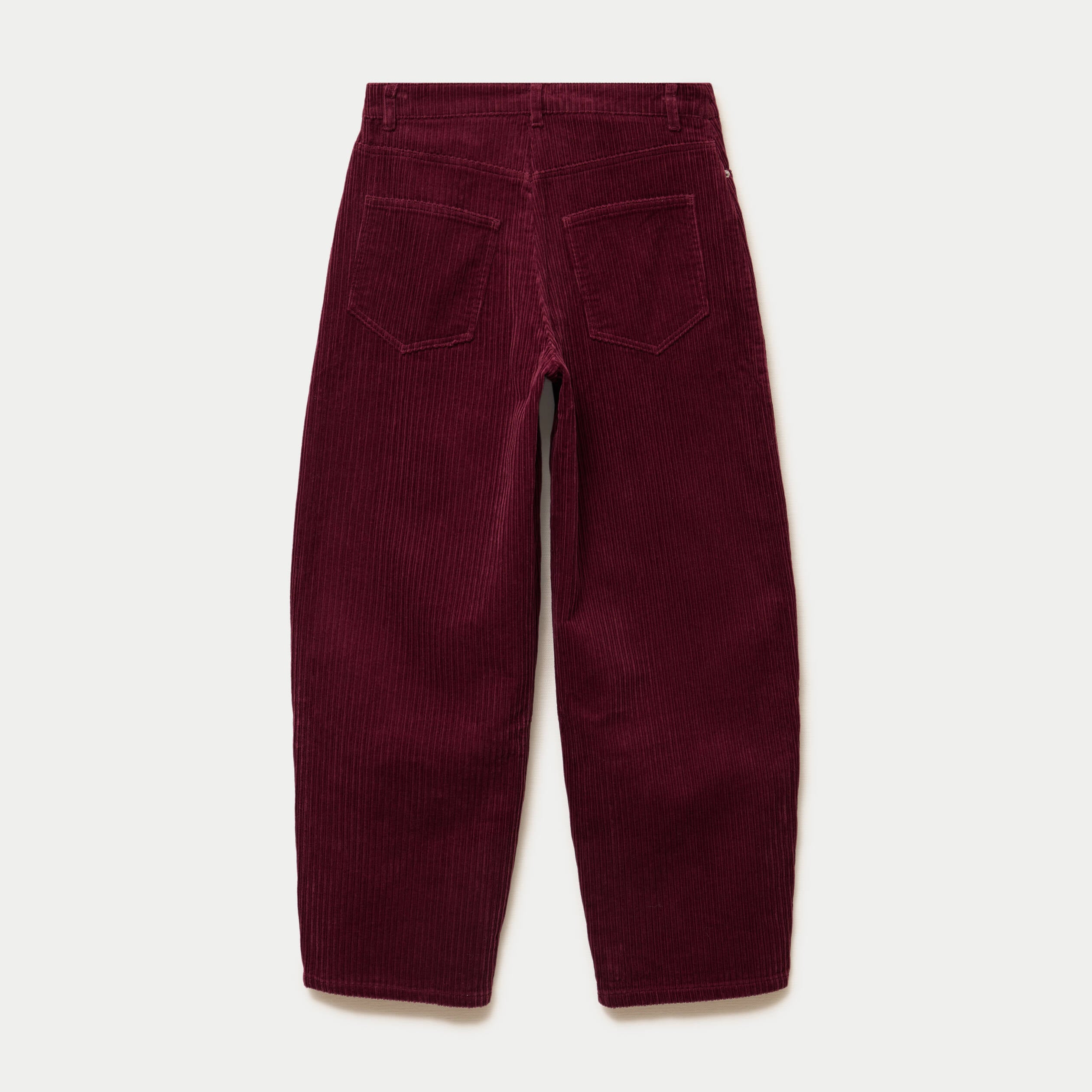 Pantalon large en velours bordeaux femme