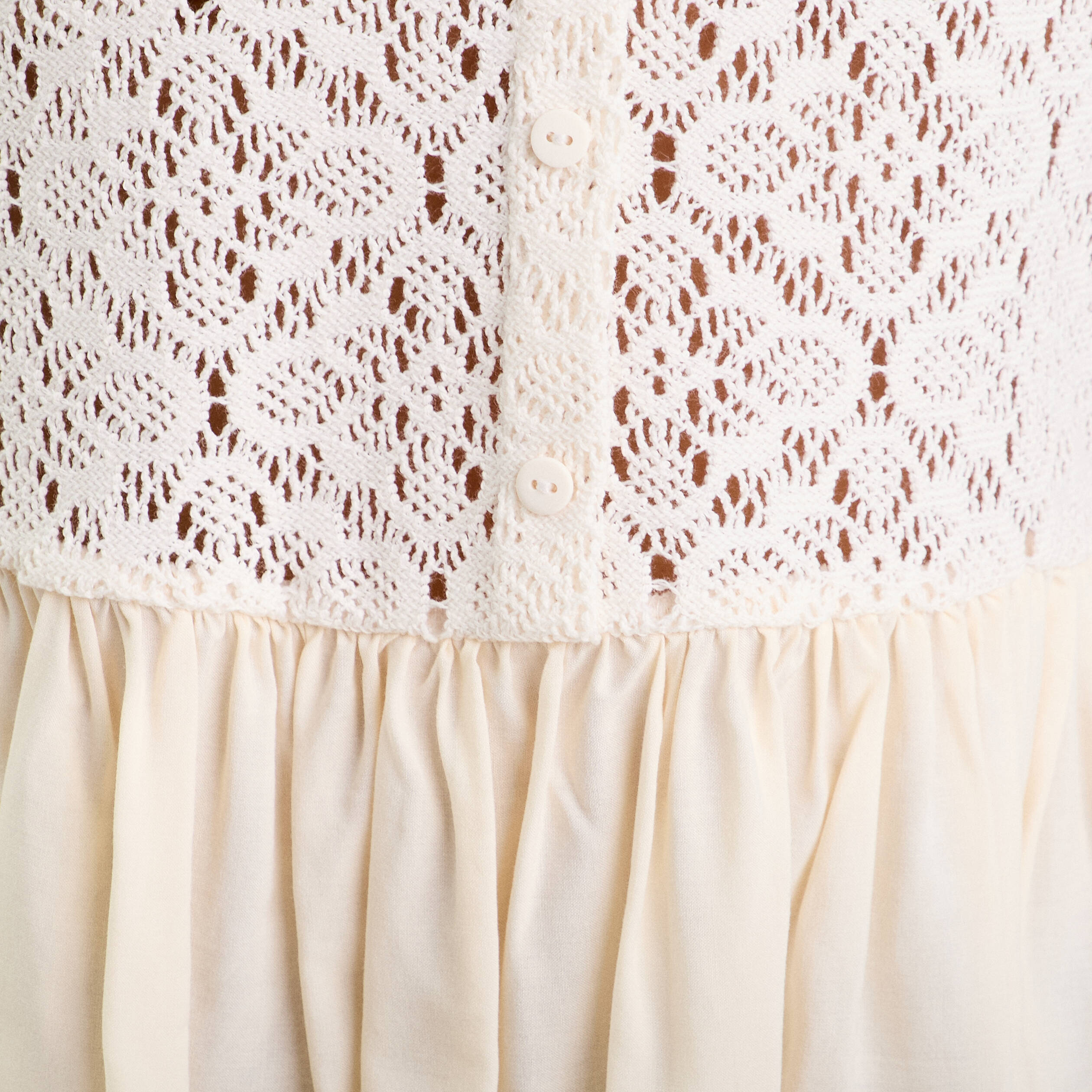 Blouse sans manches dentelle ecru femme