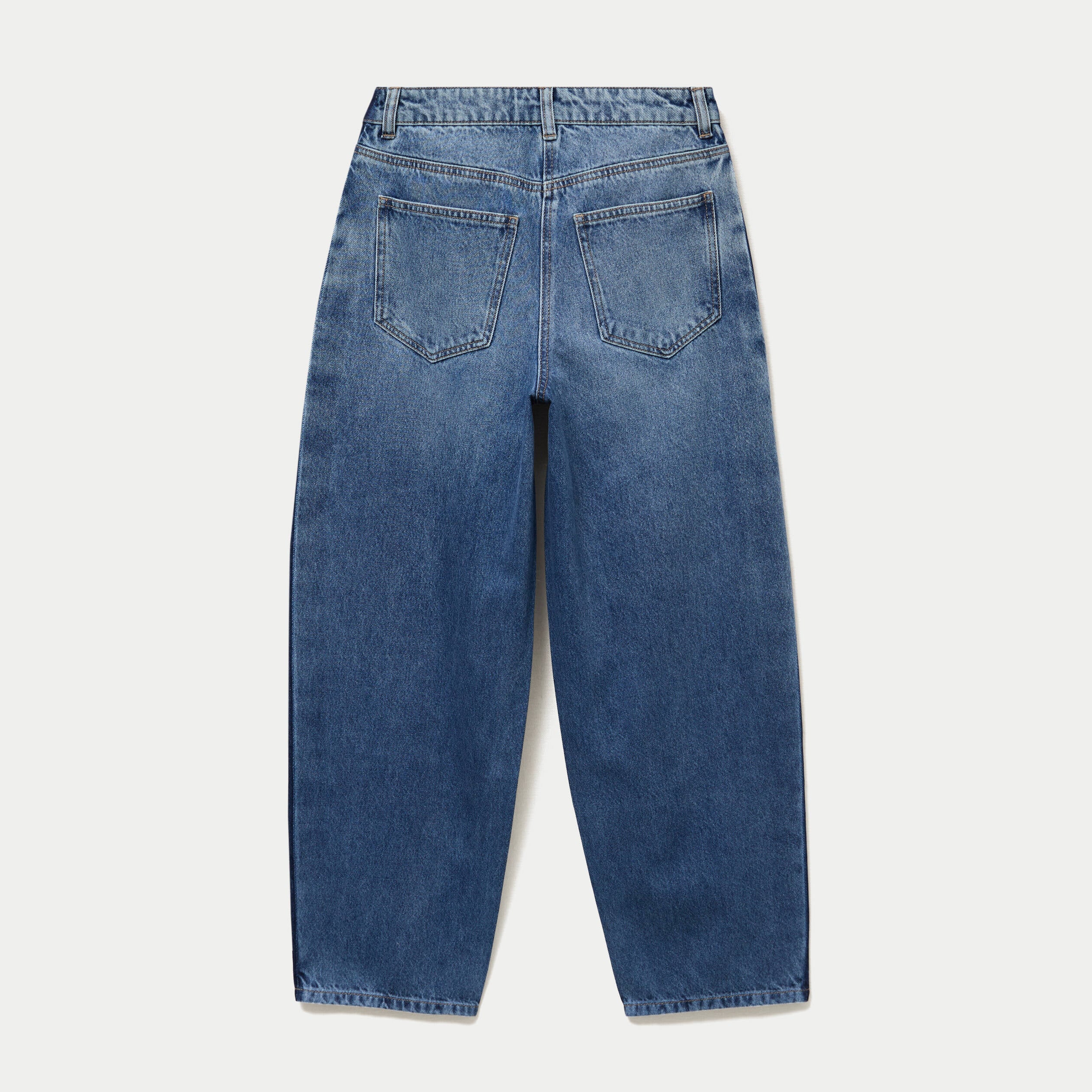 Jean mom cropped denim double stone femme