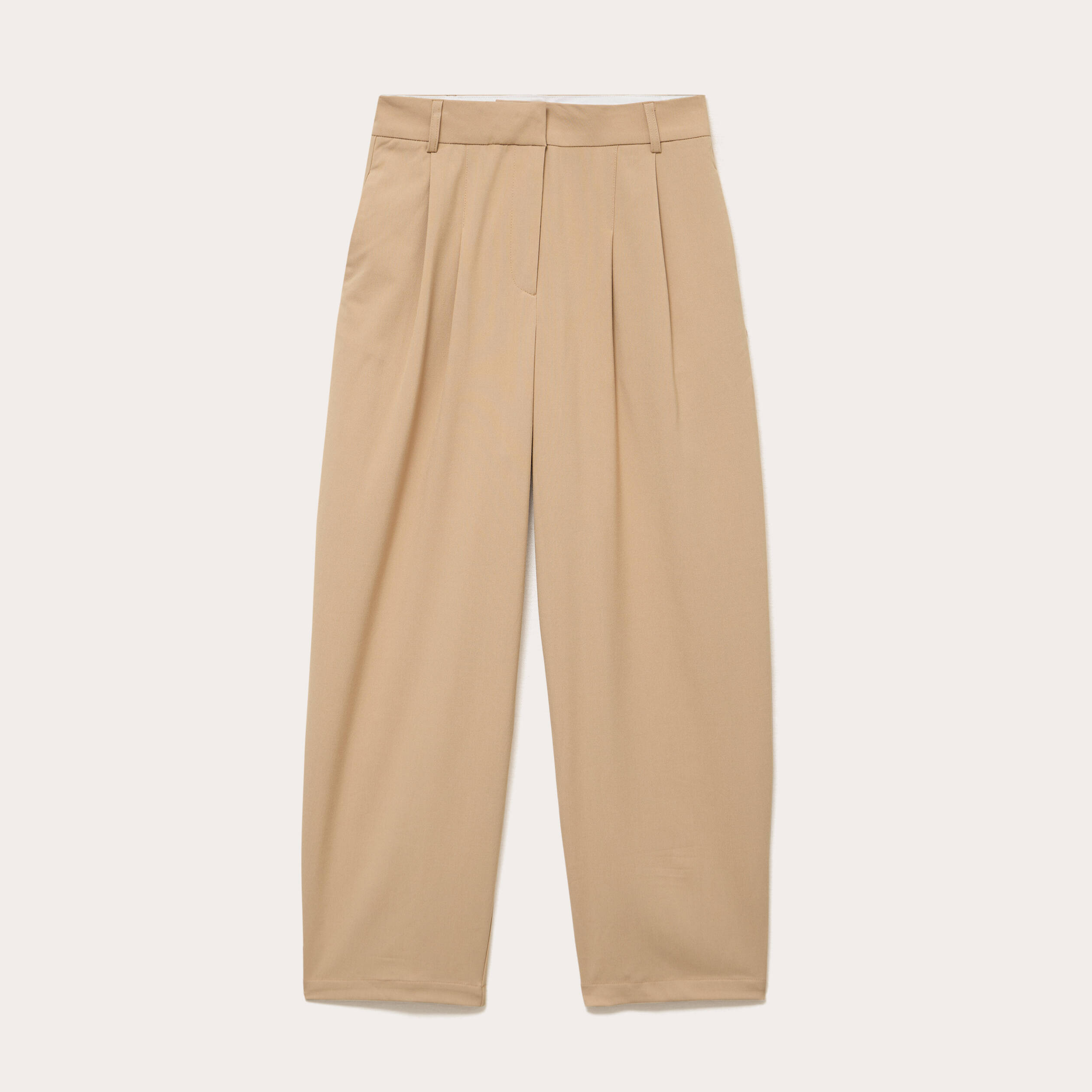 Pantalon barrel beige femme
