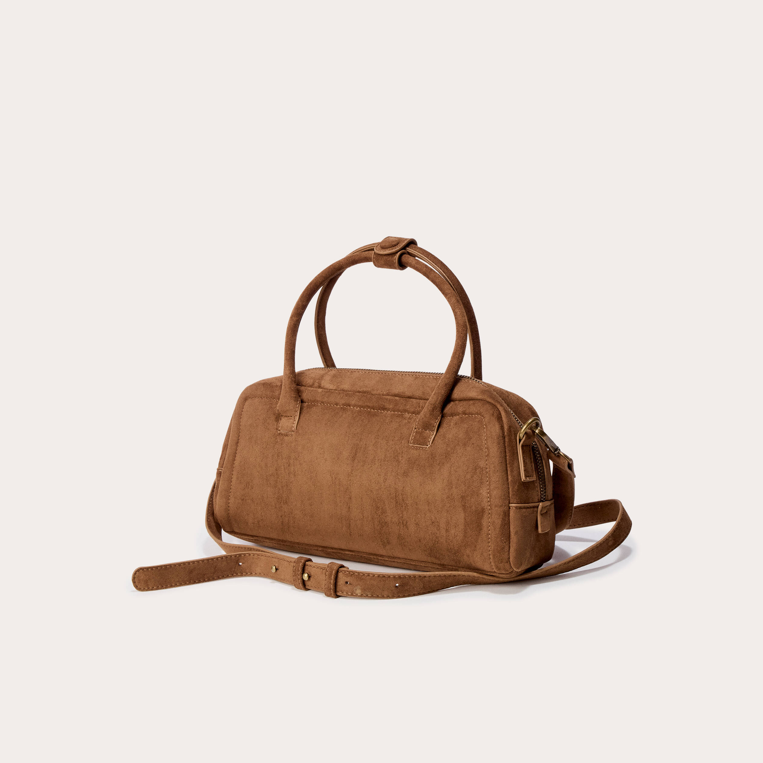 Sac aspect daim marron fonc&eacute; femme