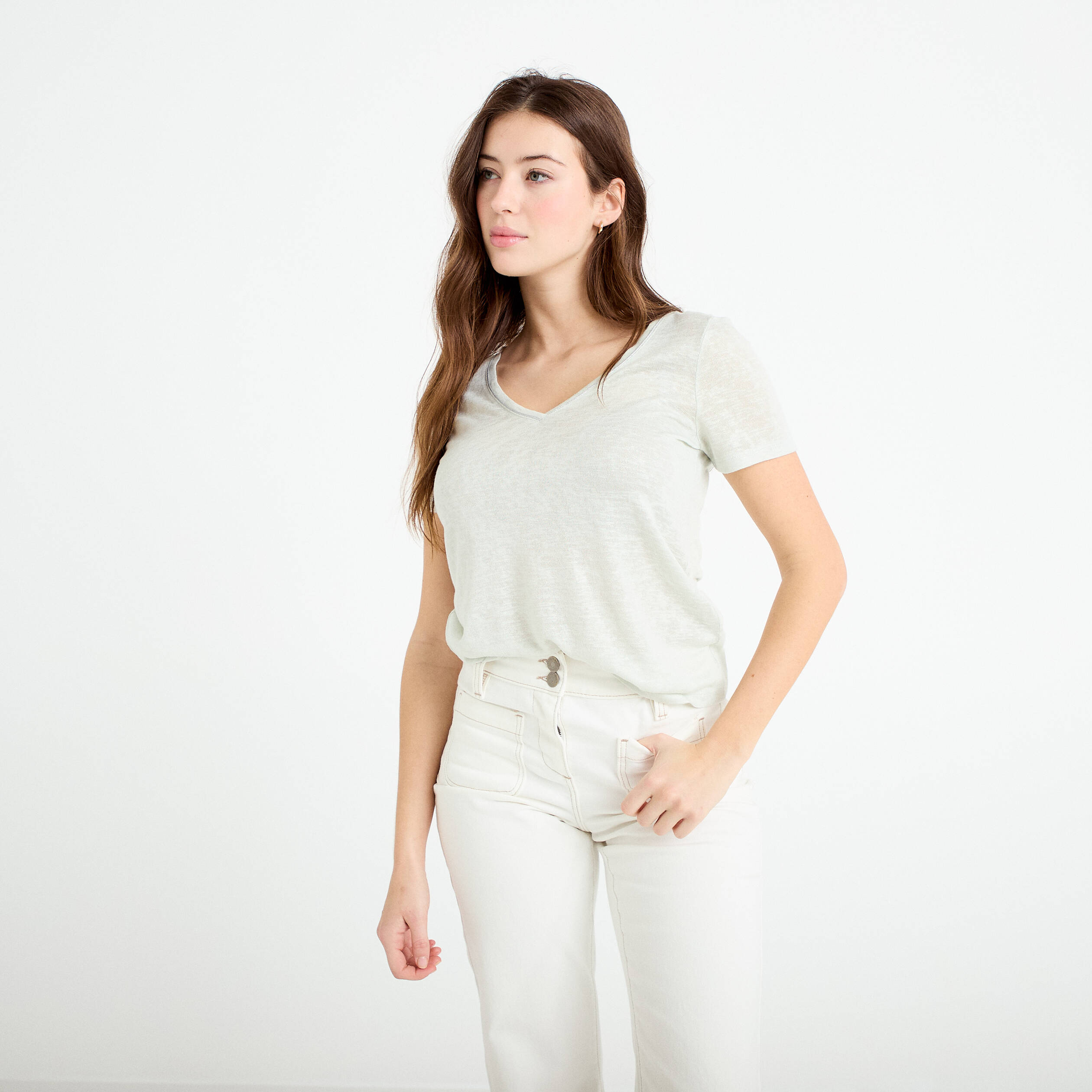 T-shirt manches courtes iris&eacute; gris argent femme