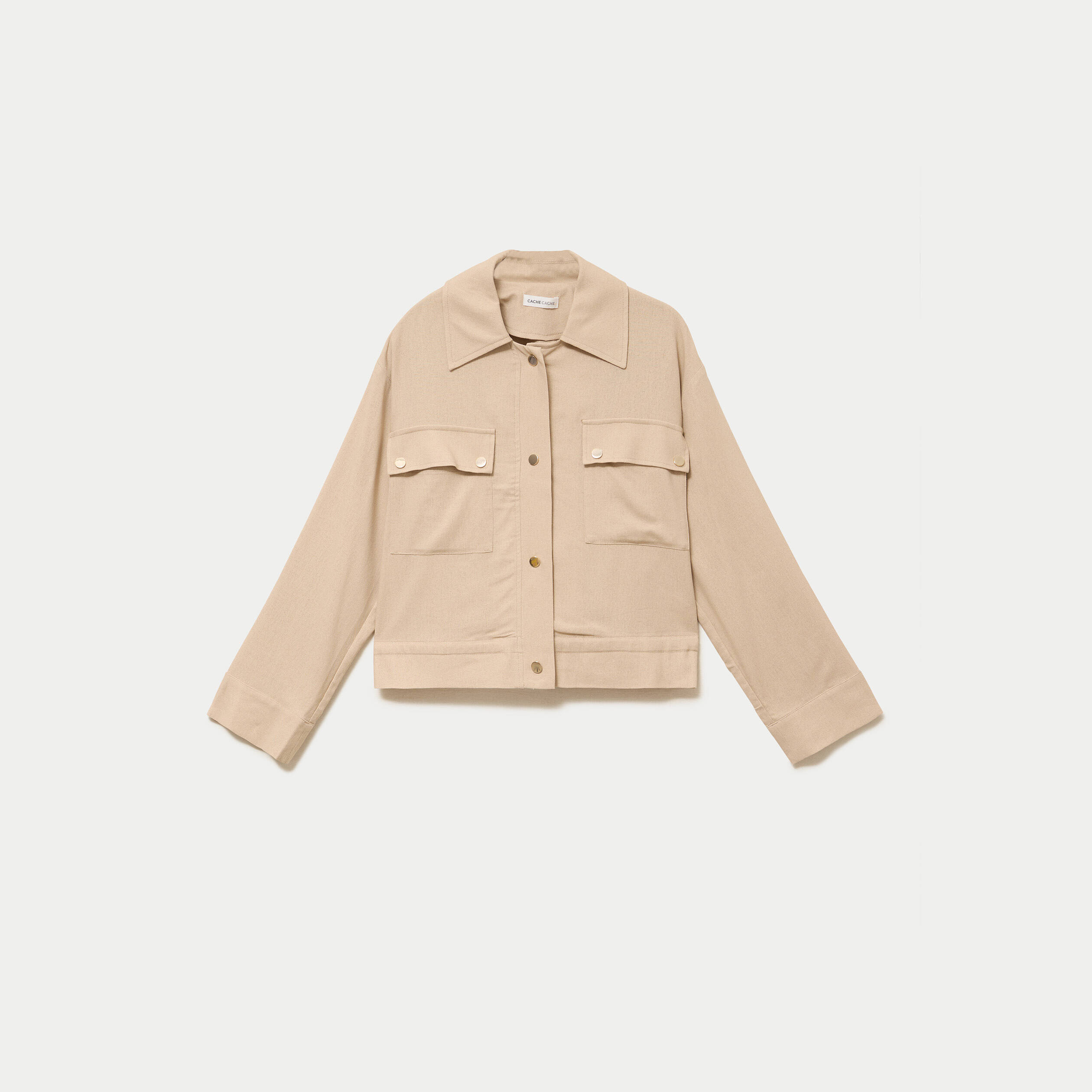 Veste col classique bas resserr&eacute; sable femme