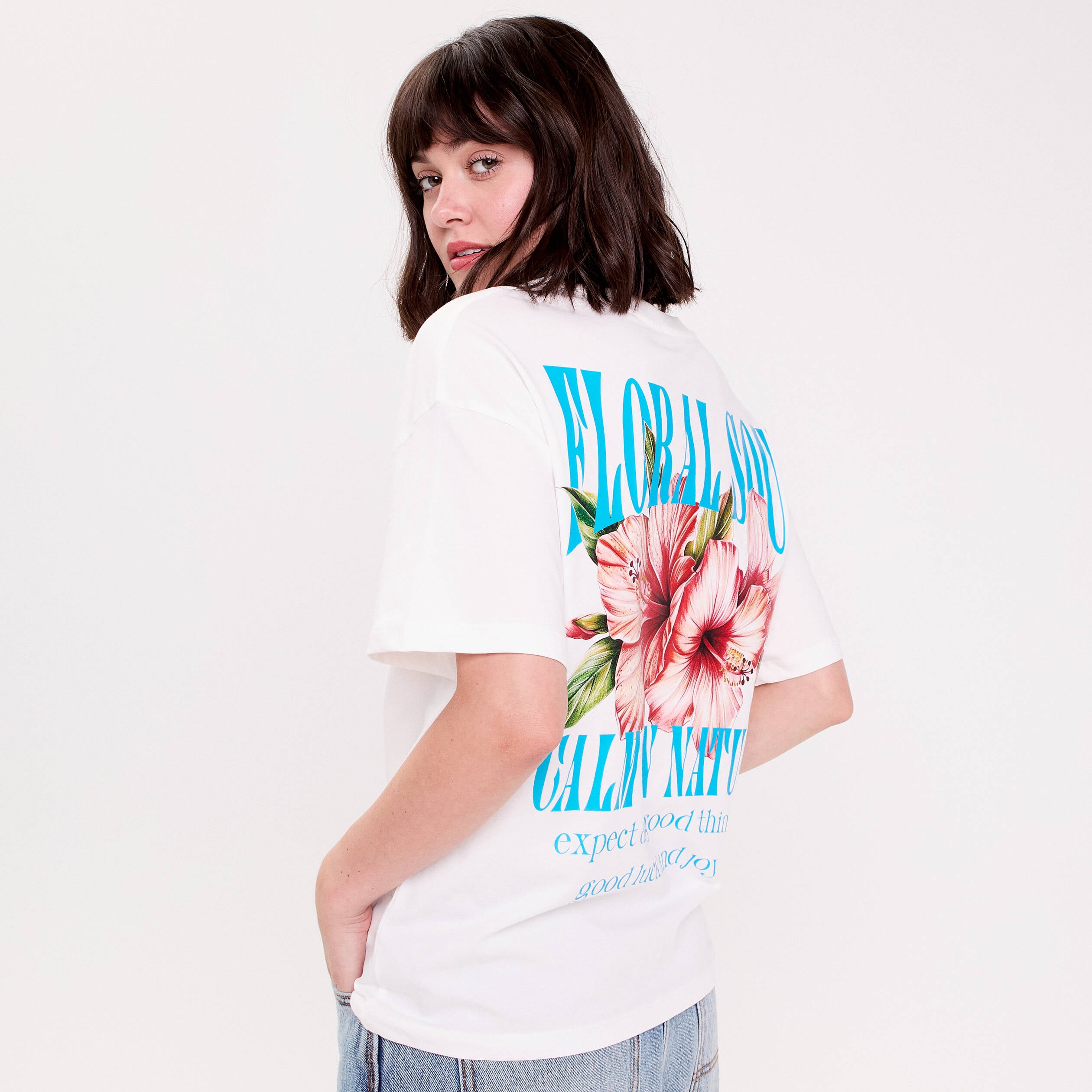 Top oversize manches courtes longues ecru femme