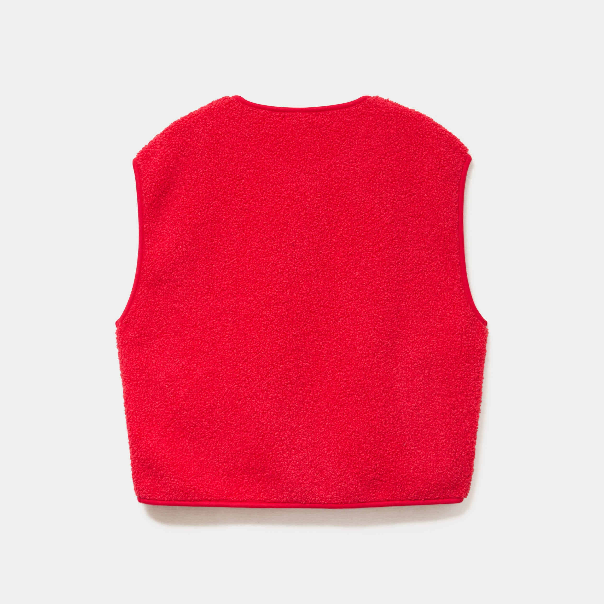 Gilet sans manches effet polaire rouge femme