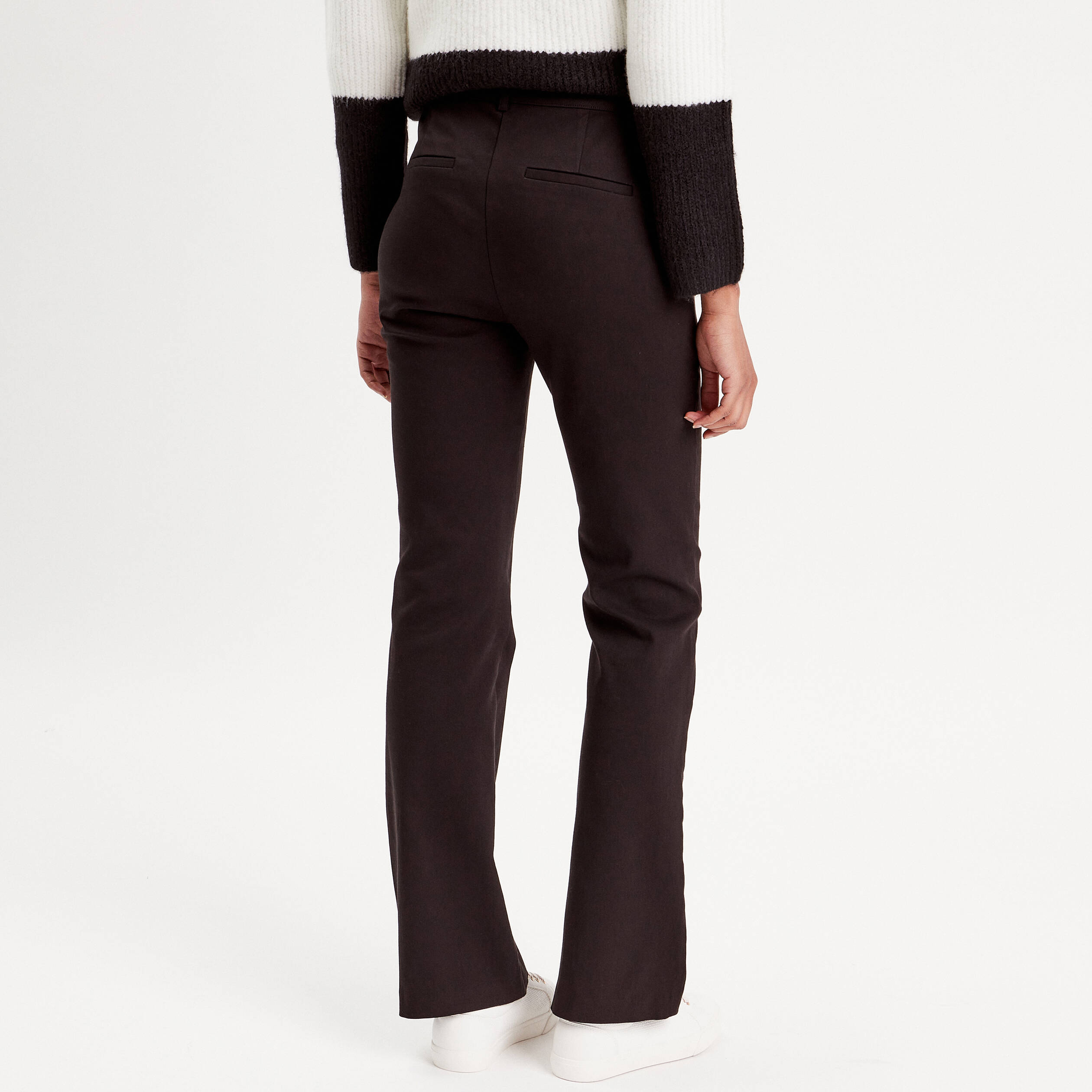 Pantalon bootcut &agrave; pont noir femme