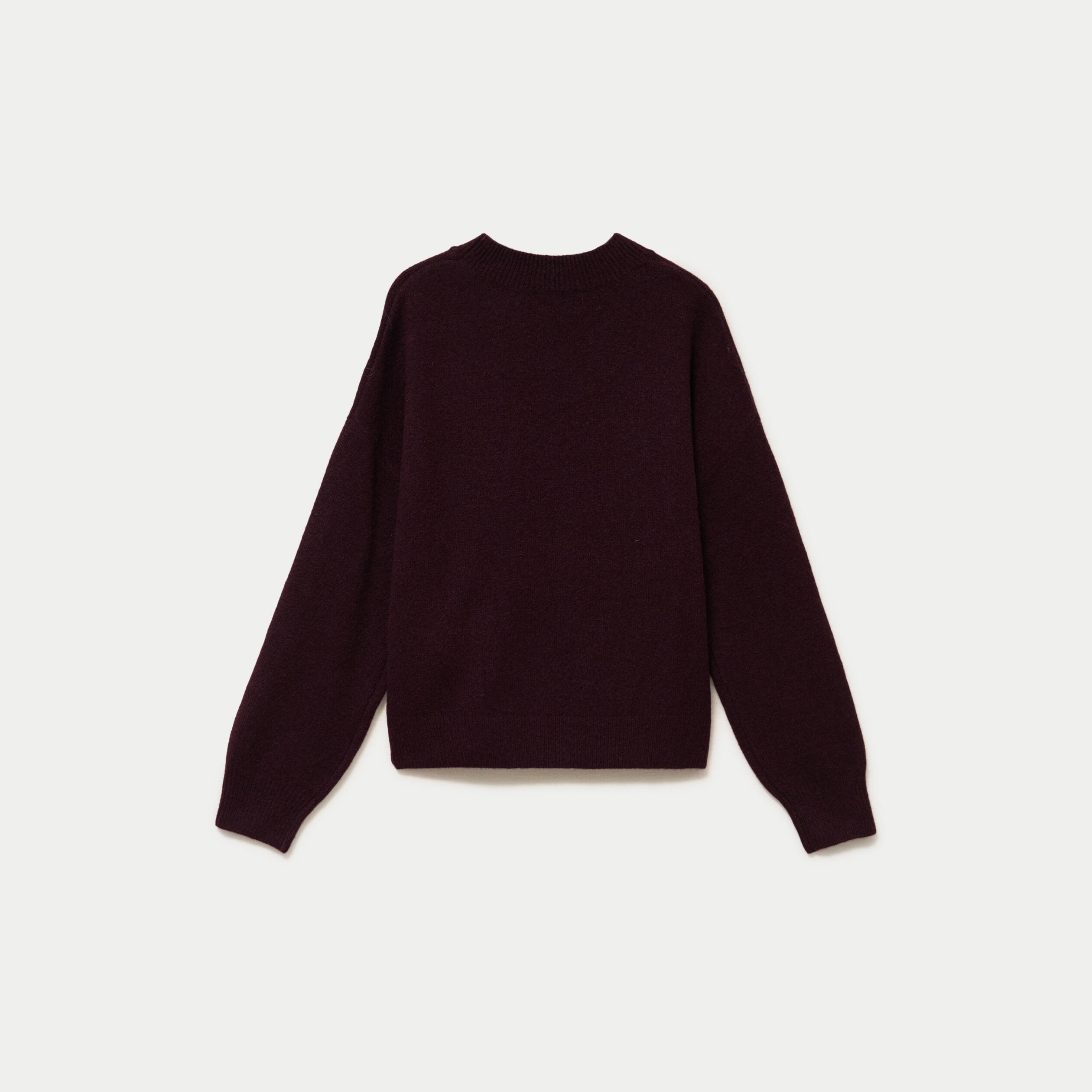 Pull col rond prune femme
