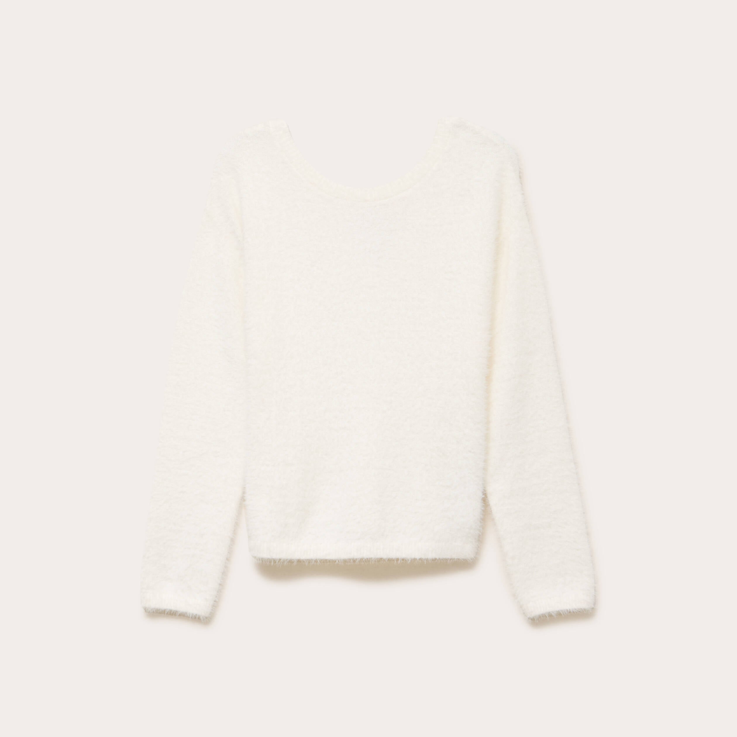 Pull dos nou&eacute; ecru femme