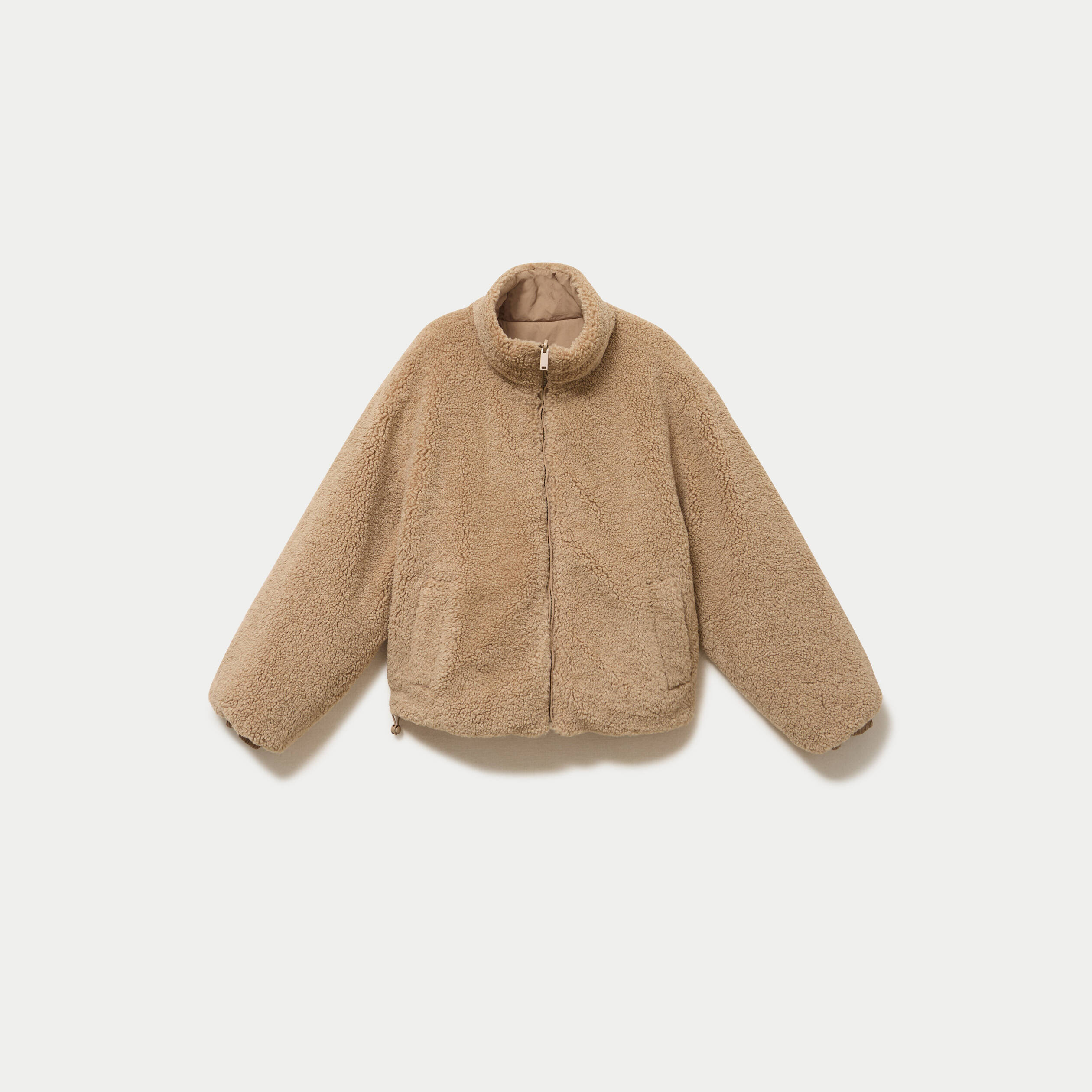 Doudoune r&eacute;versible effet polaire taupe femme