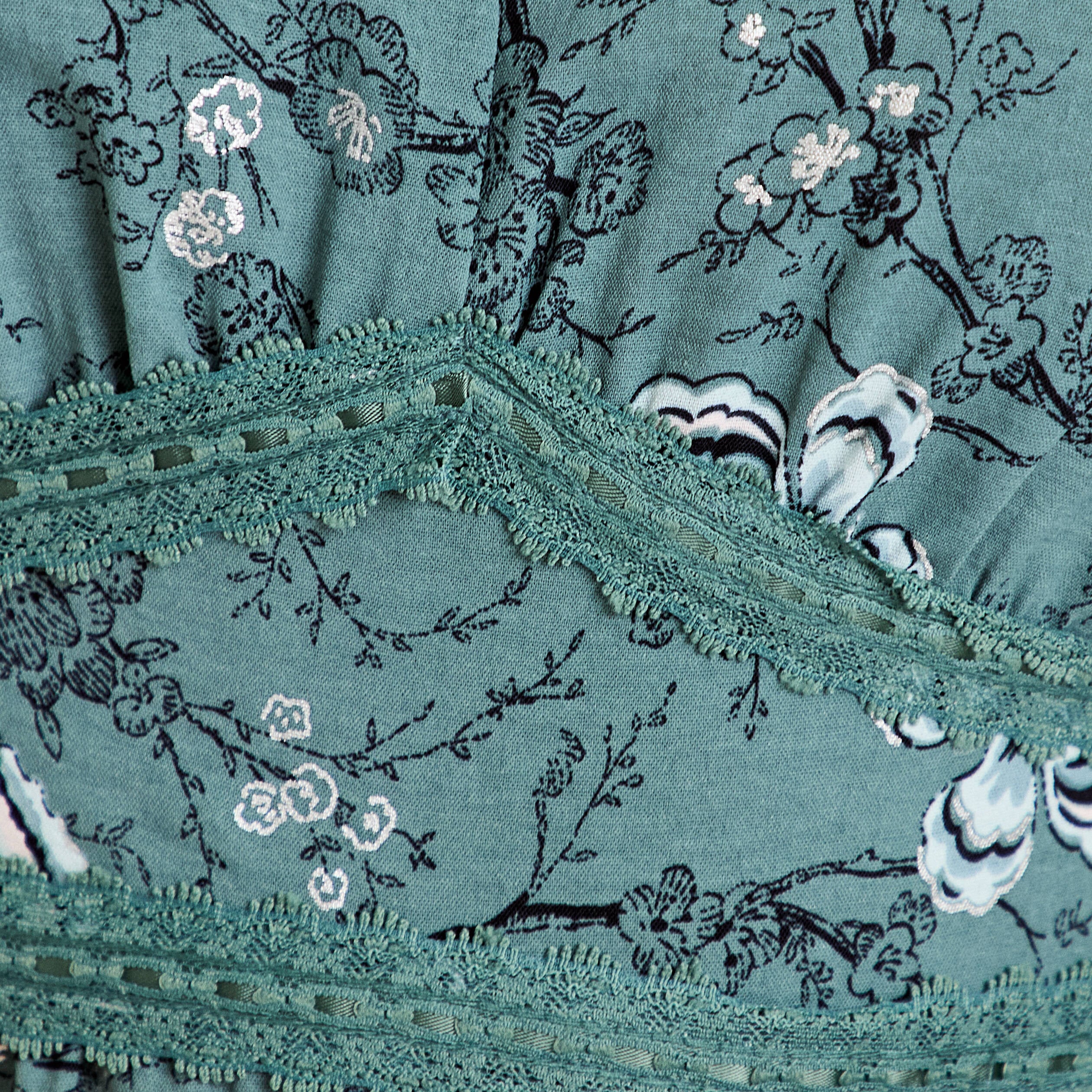 Robe courte &eacute;vas&eacute;e col v manches courtes bleu femme