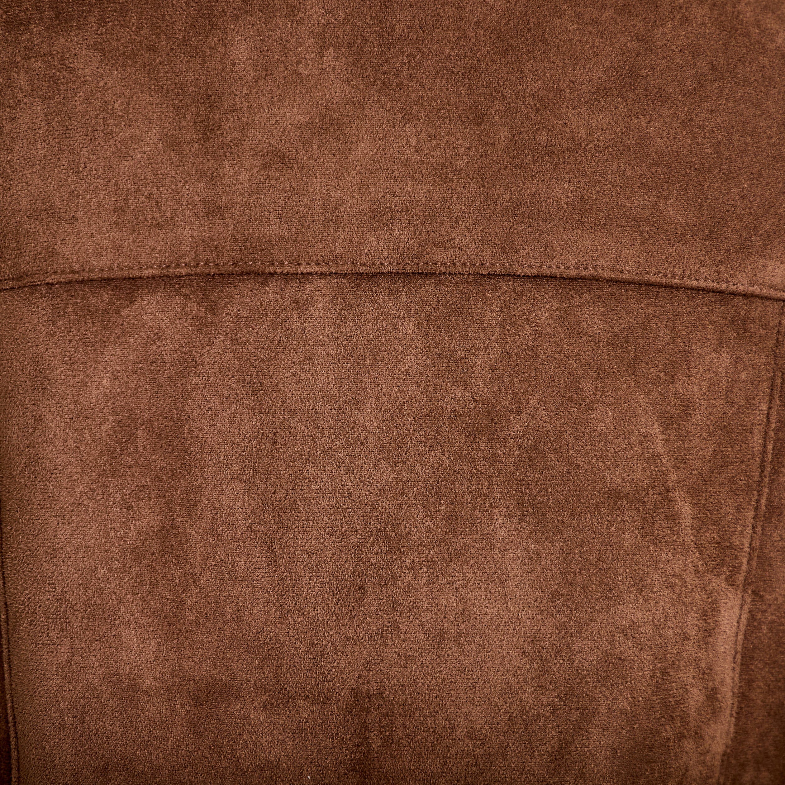 Veste droite cropped col tailleur marron femme