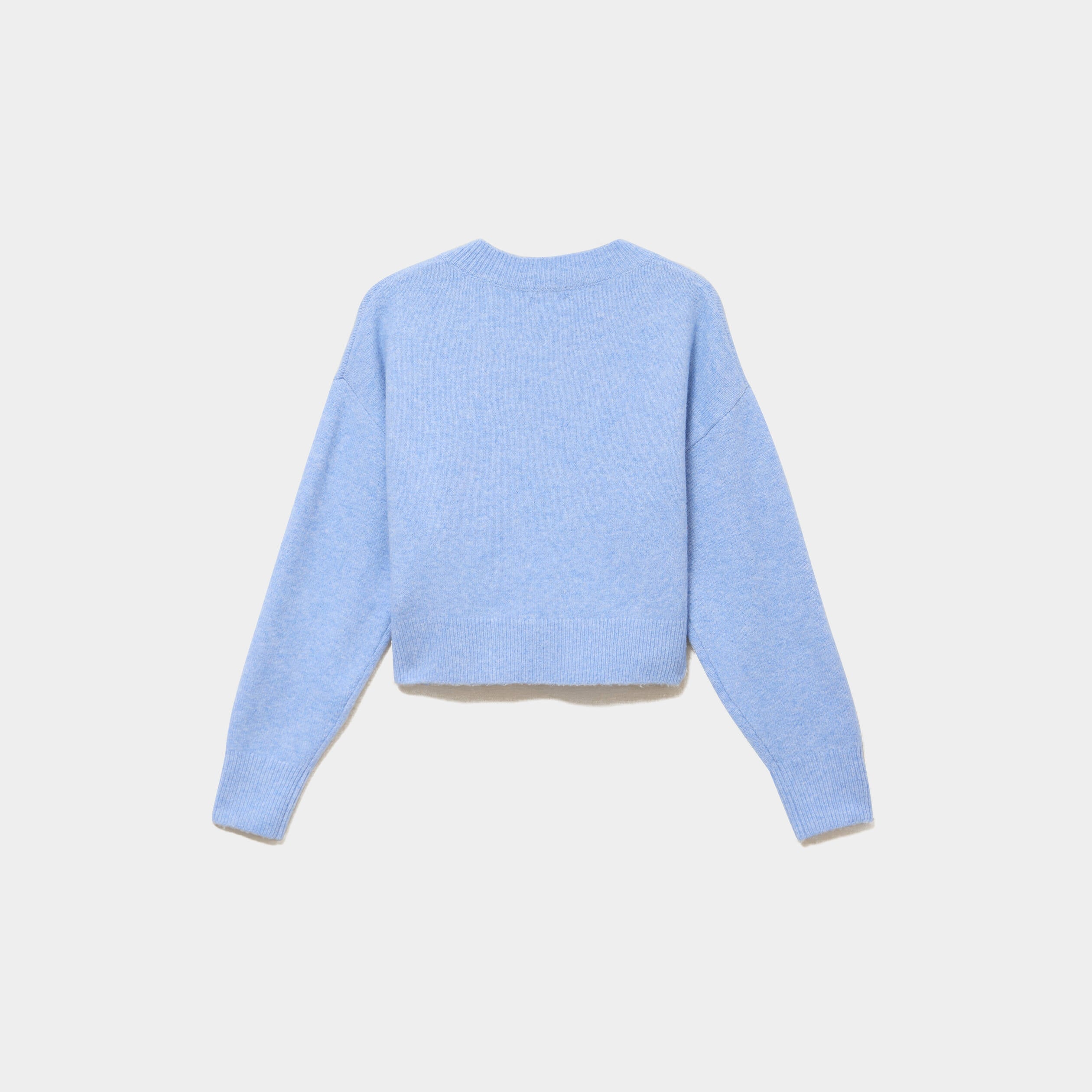 Gilet court nou&eacute; bleu ciel femme