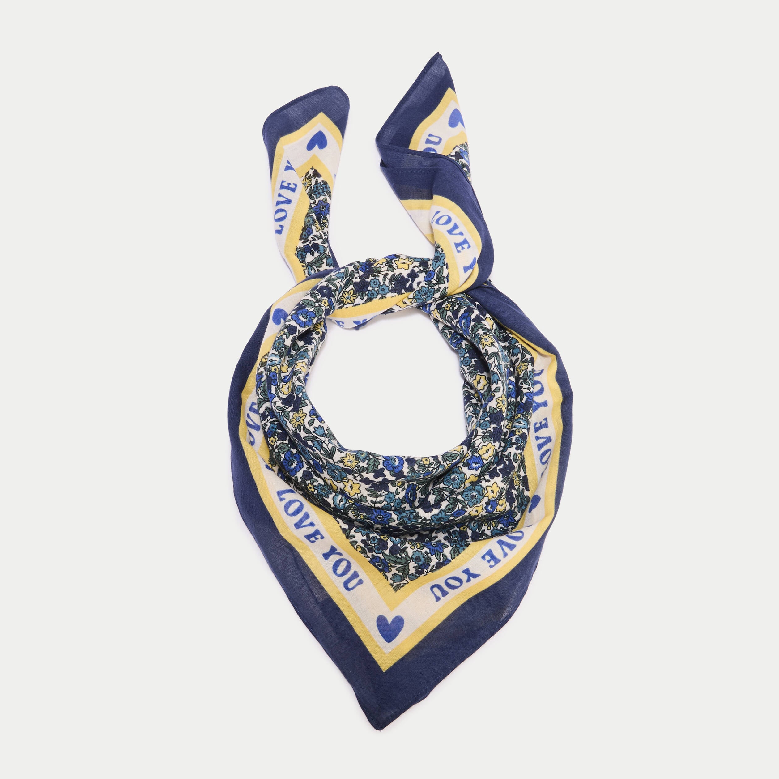 Foulard satin&eacute; soyeux bleu electrique femme