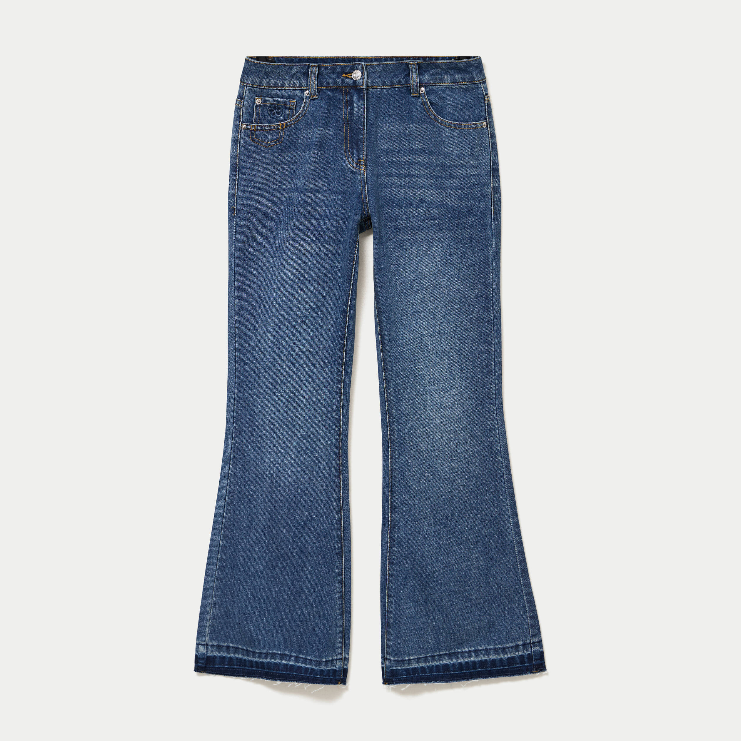 Jean bootcut taille standard denim stone femme