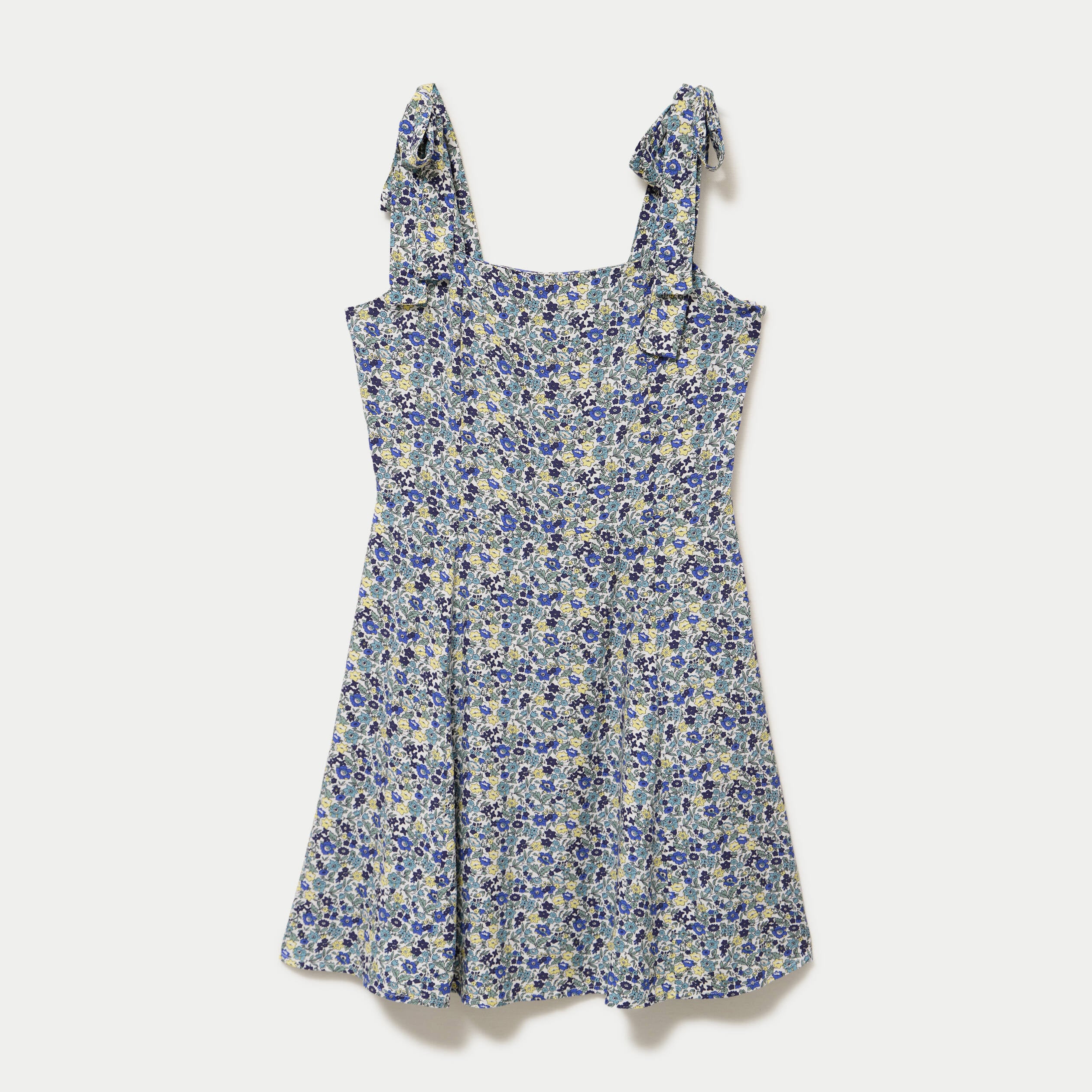 Robe courte &eacute;vas&eacute;e &agrave; fines bretelles blanc femme