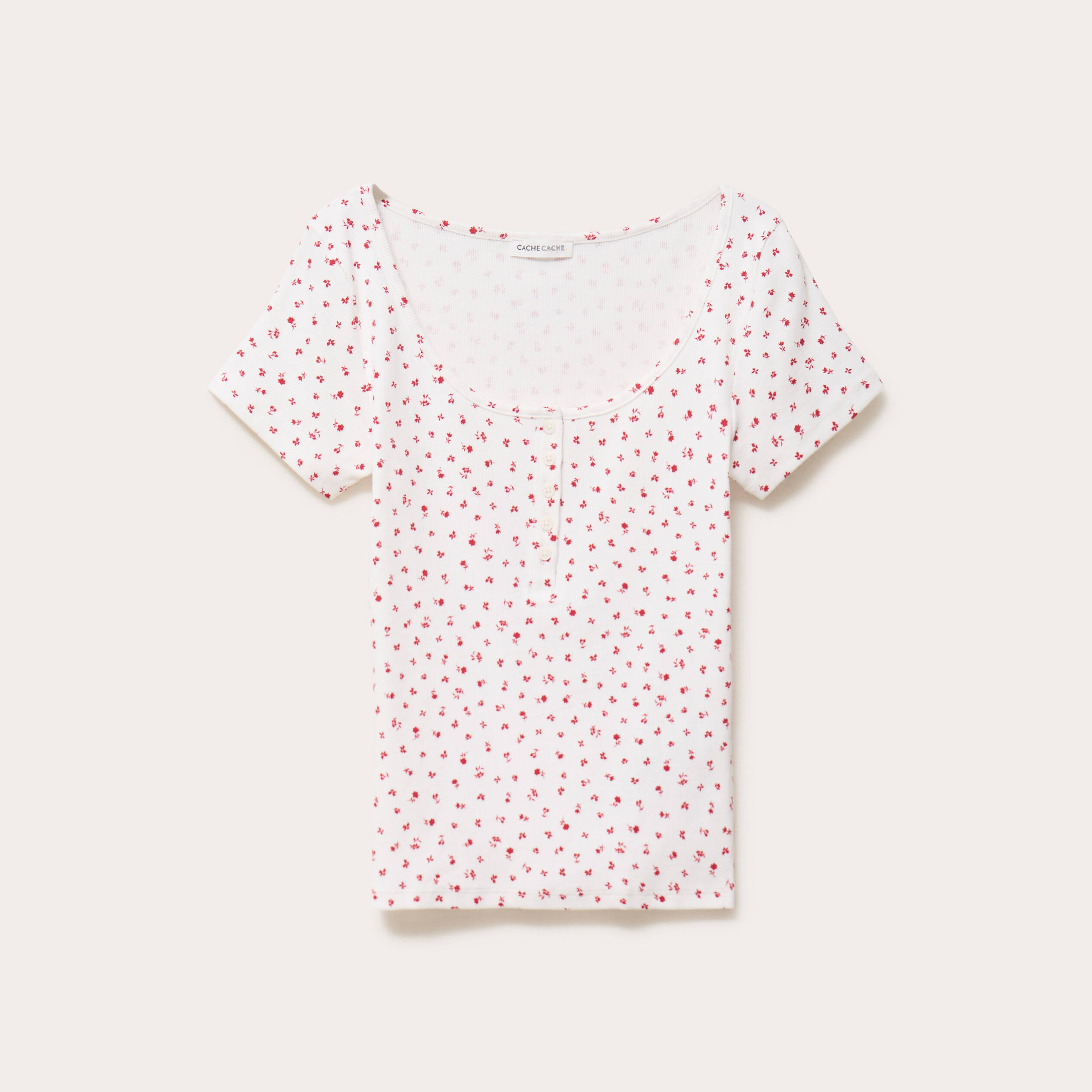 T-shirt c&ocirc;tel&eacute; blanc femme