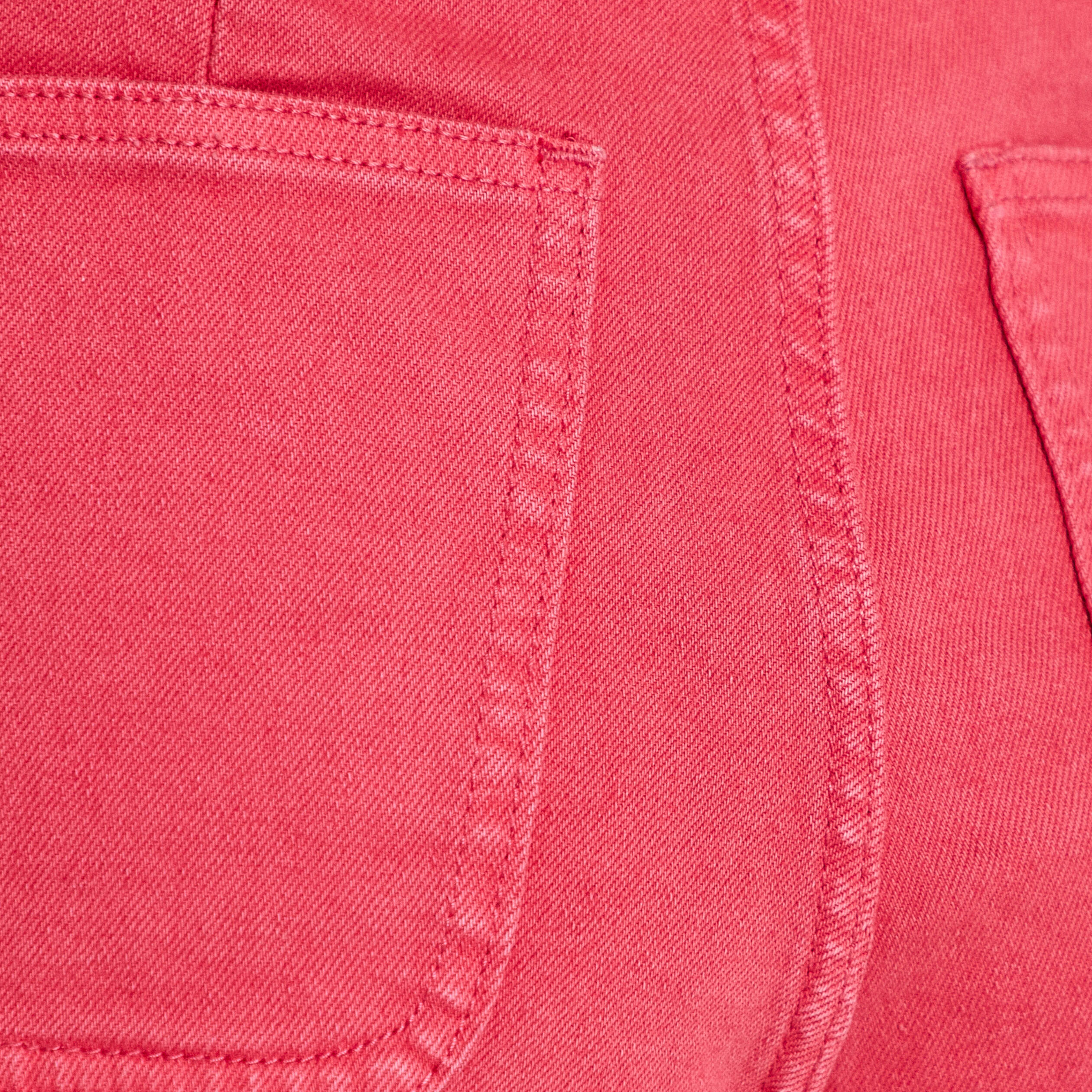 Jean bootcut cropped taille haute rose framboise femme