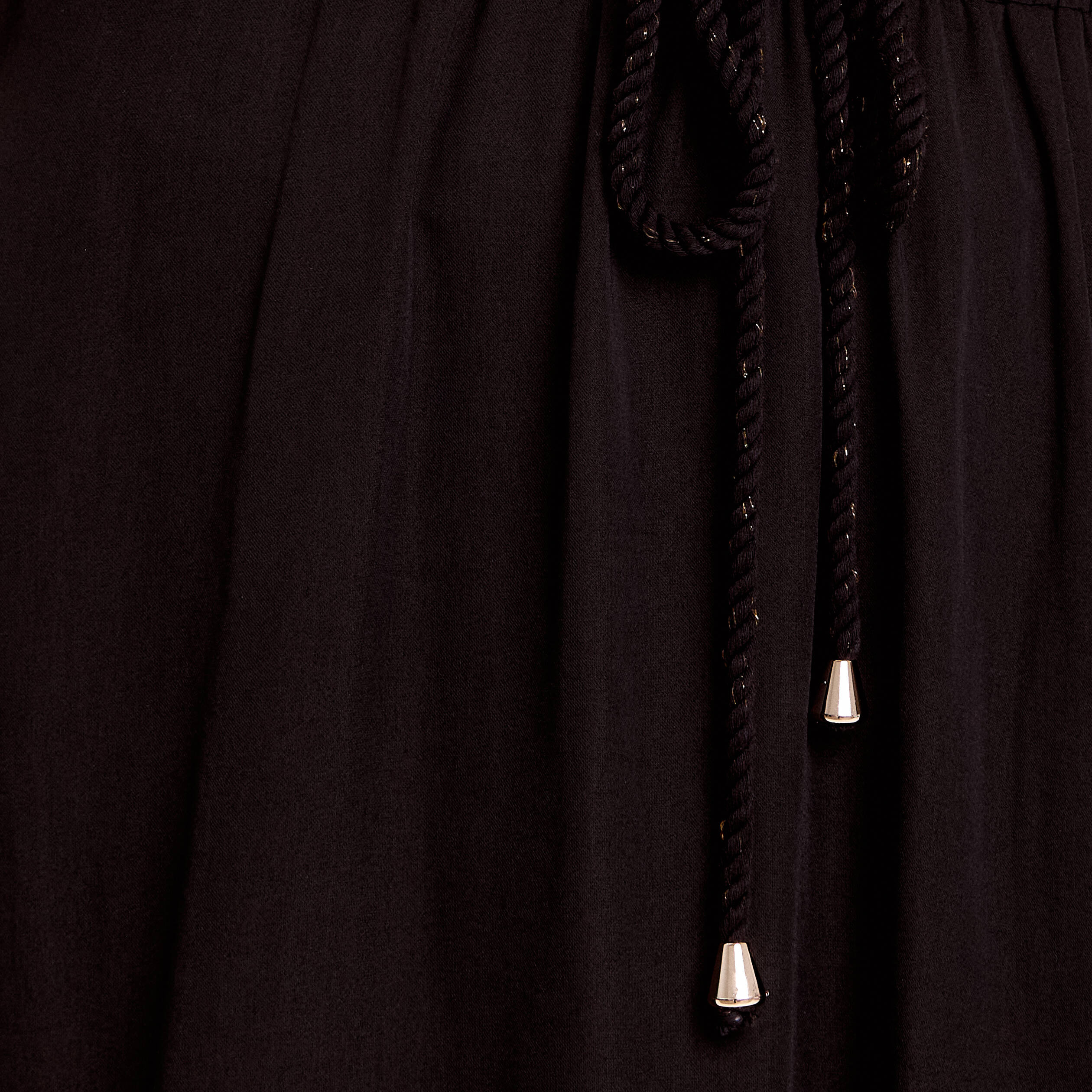 Jupe longue &eacute;vas&eacute;e satin noir femme
