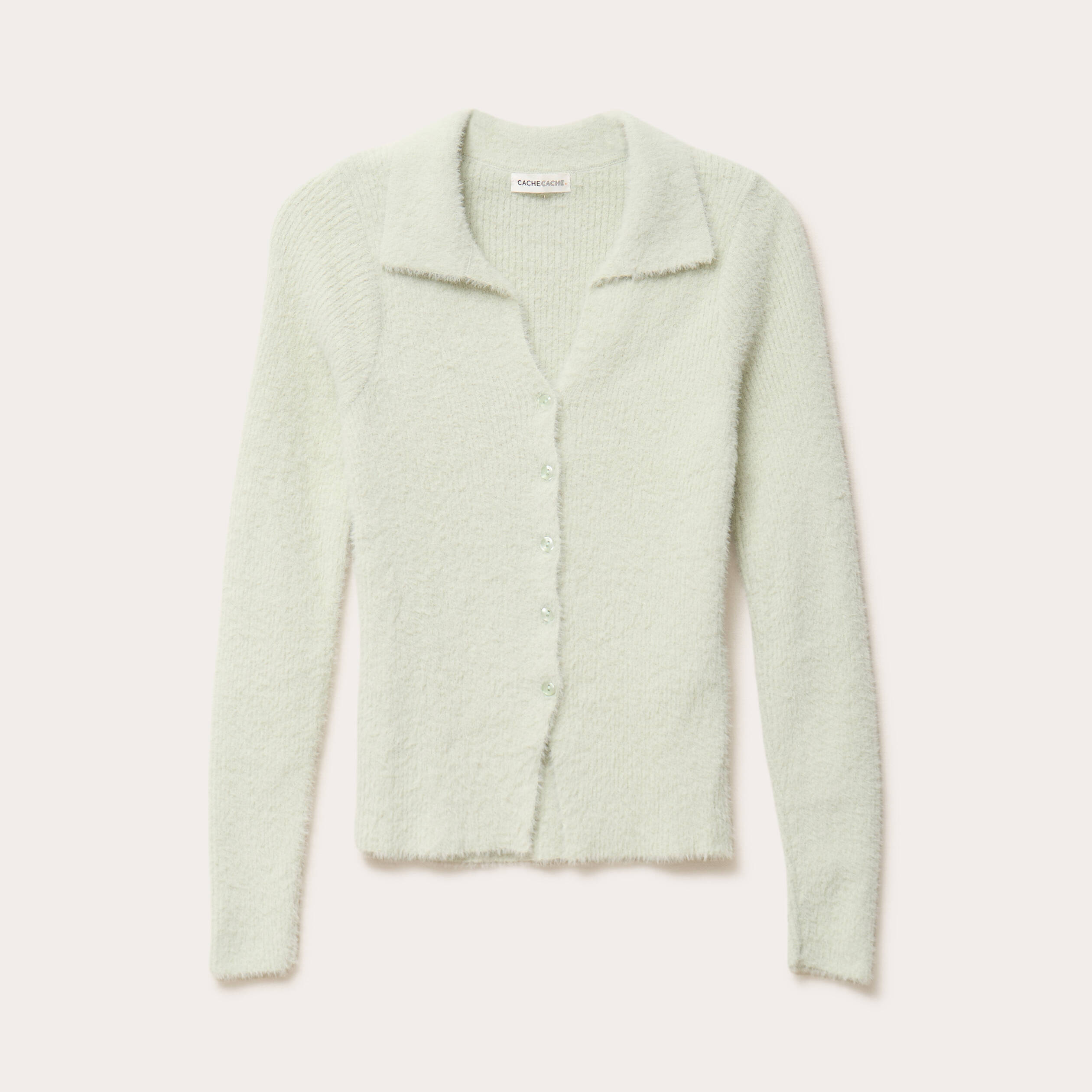 Gilet coupe ajust&eacute;e vert pastel femme