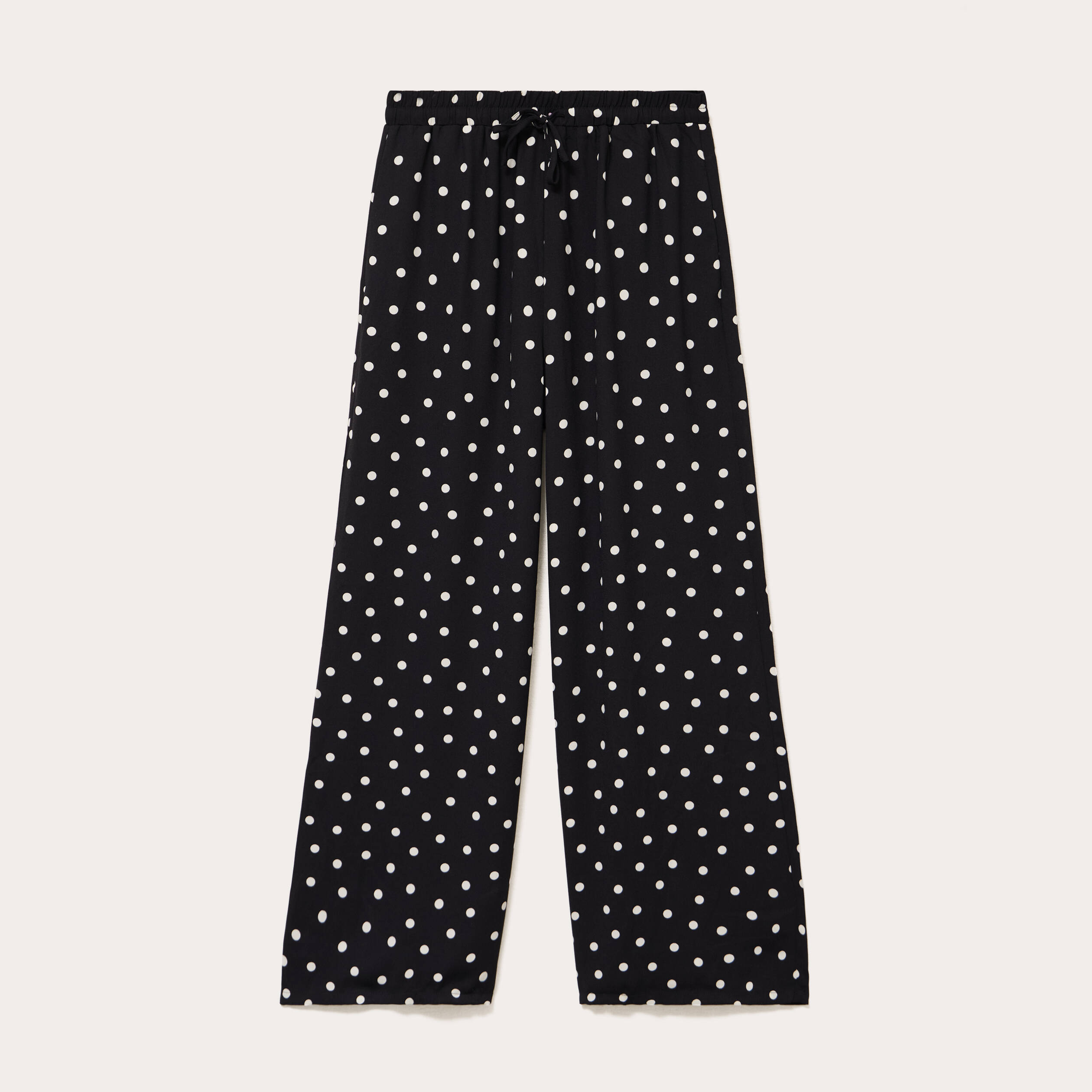 Pantalon large taille haute noir femme