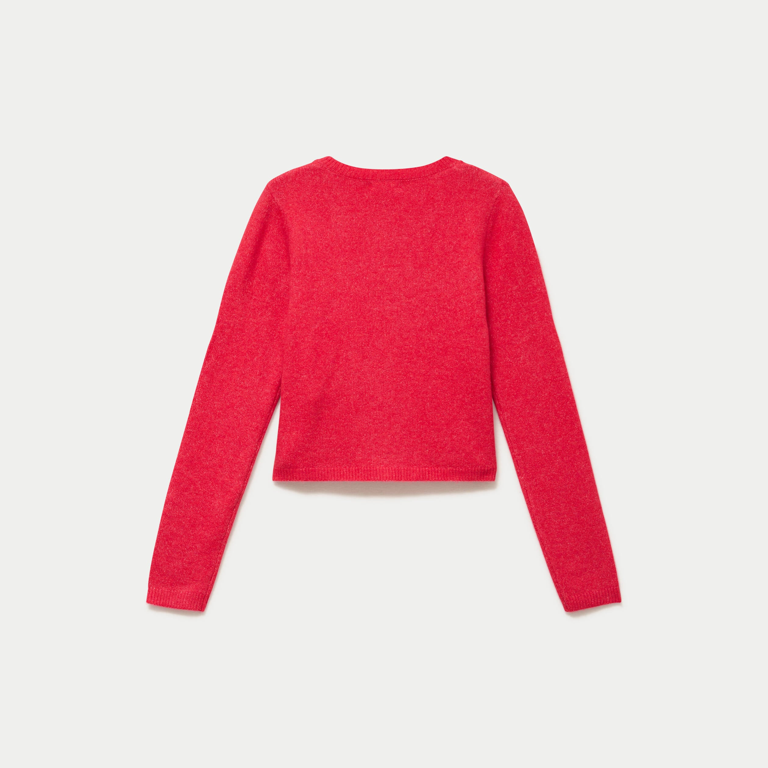Gilet boutonn&eacute; manches longues rouge femme
