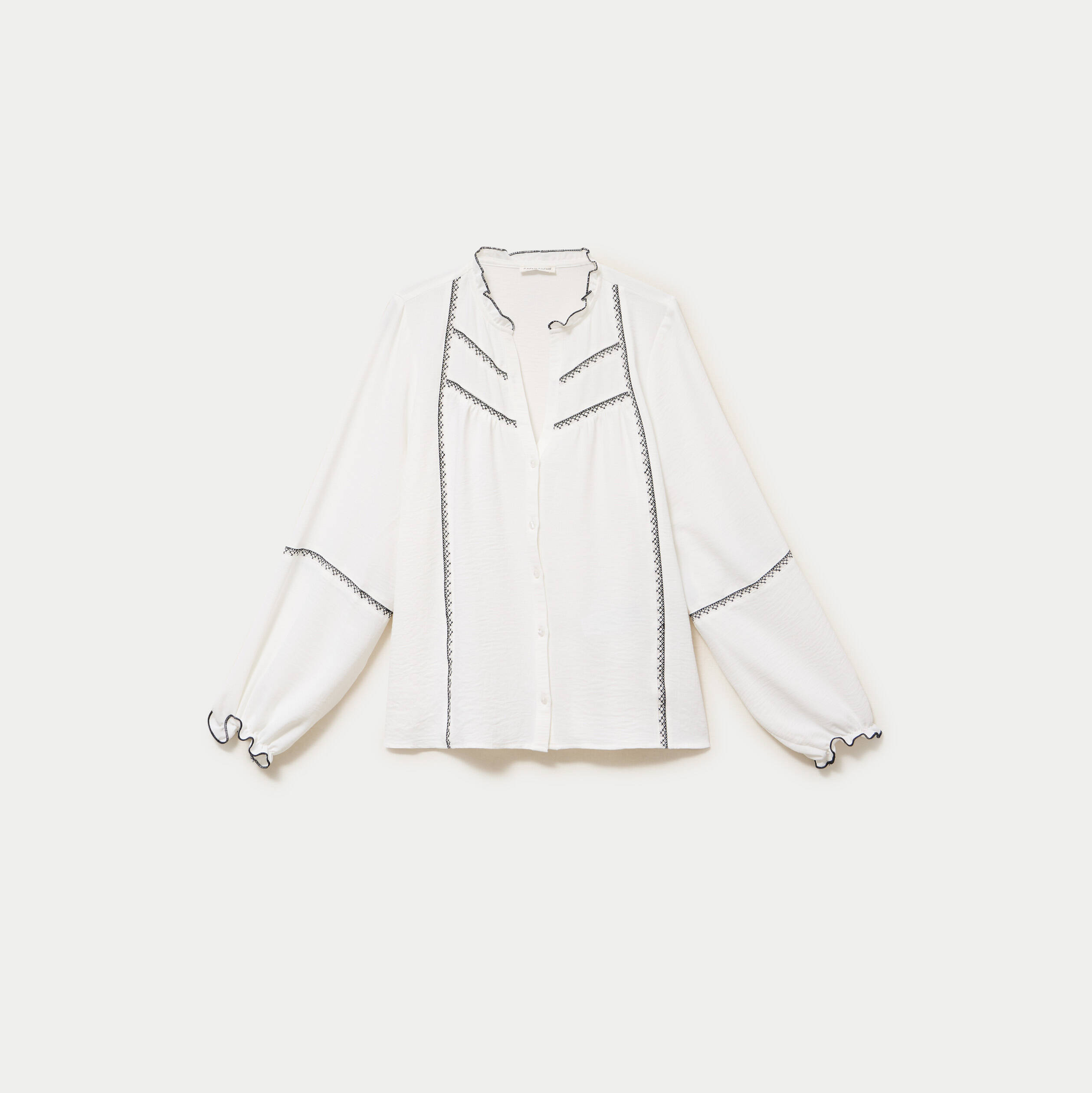 Blouse manches longues ecru femme