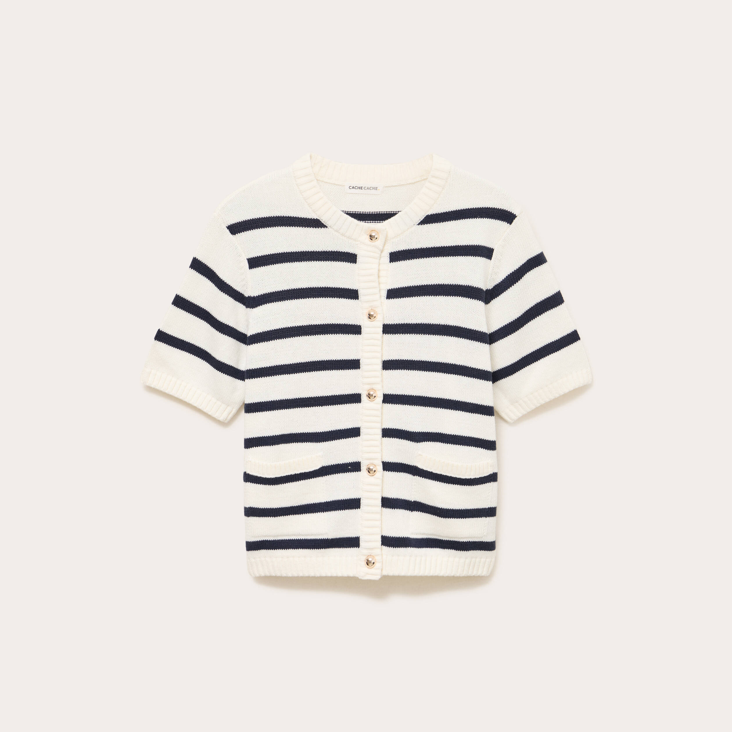 Gilet manches courtes blanc femme