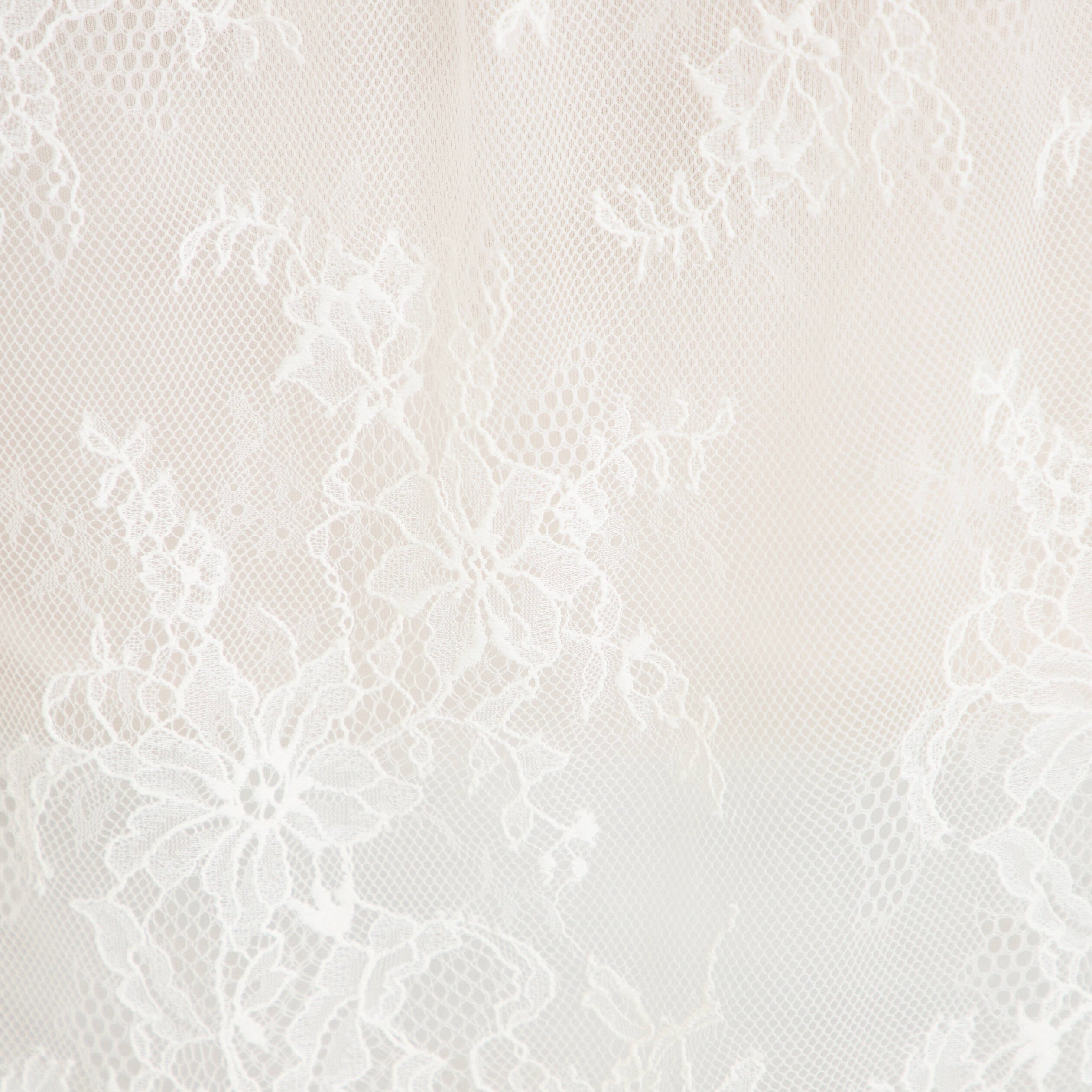 Blouse manches longues en dentelle ecru femme