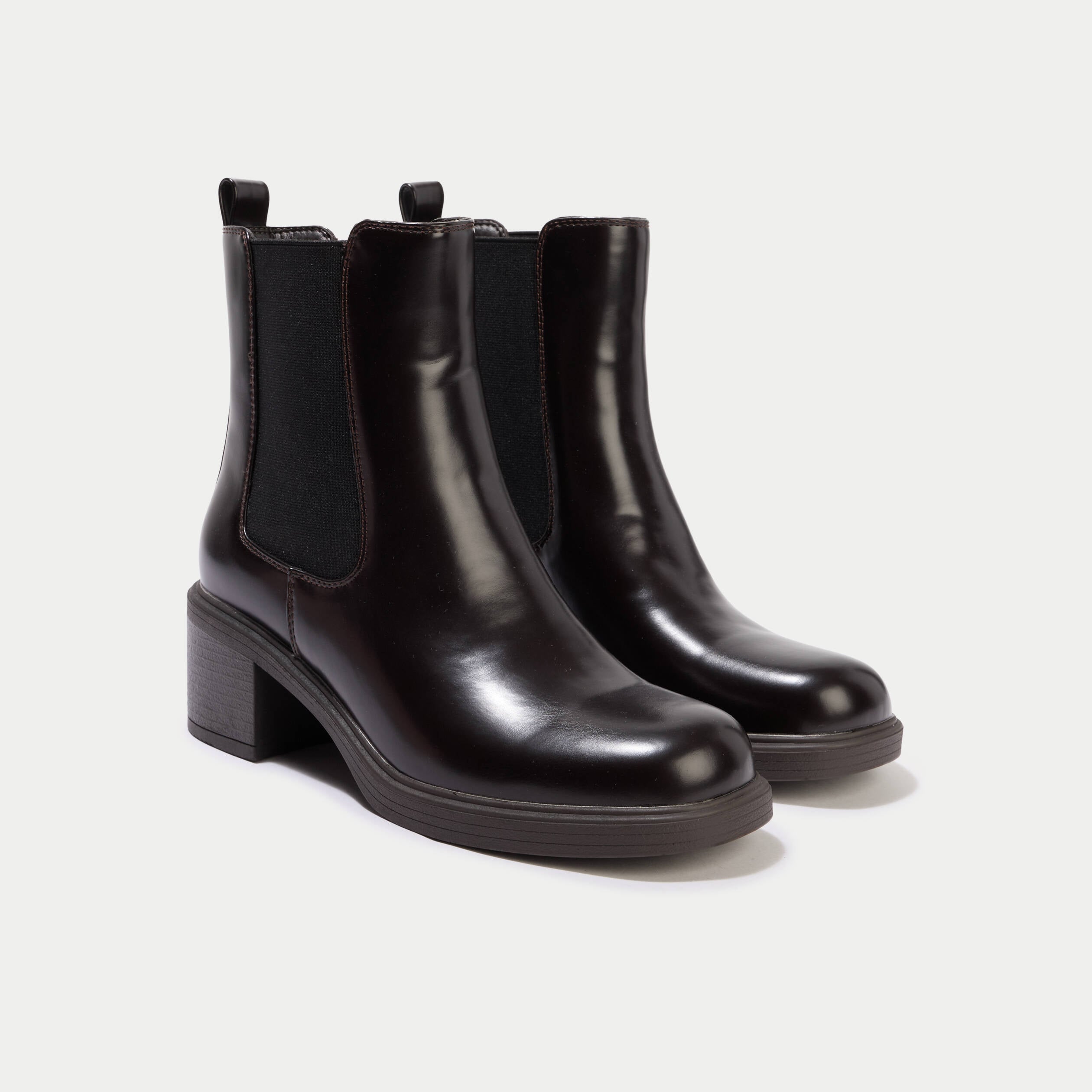 Bottines &agrave; talon marron femme