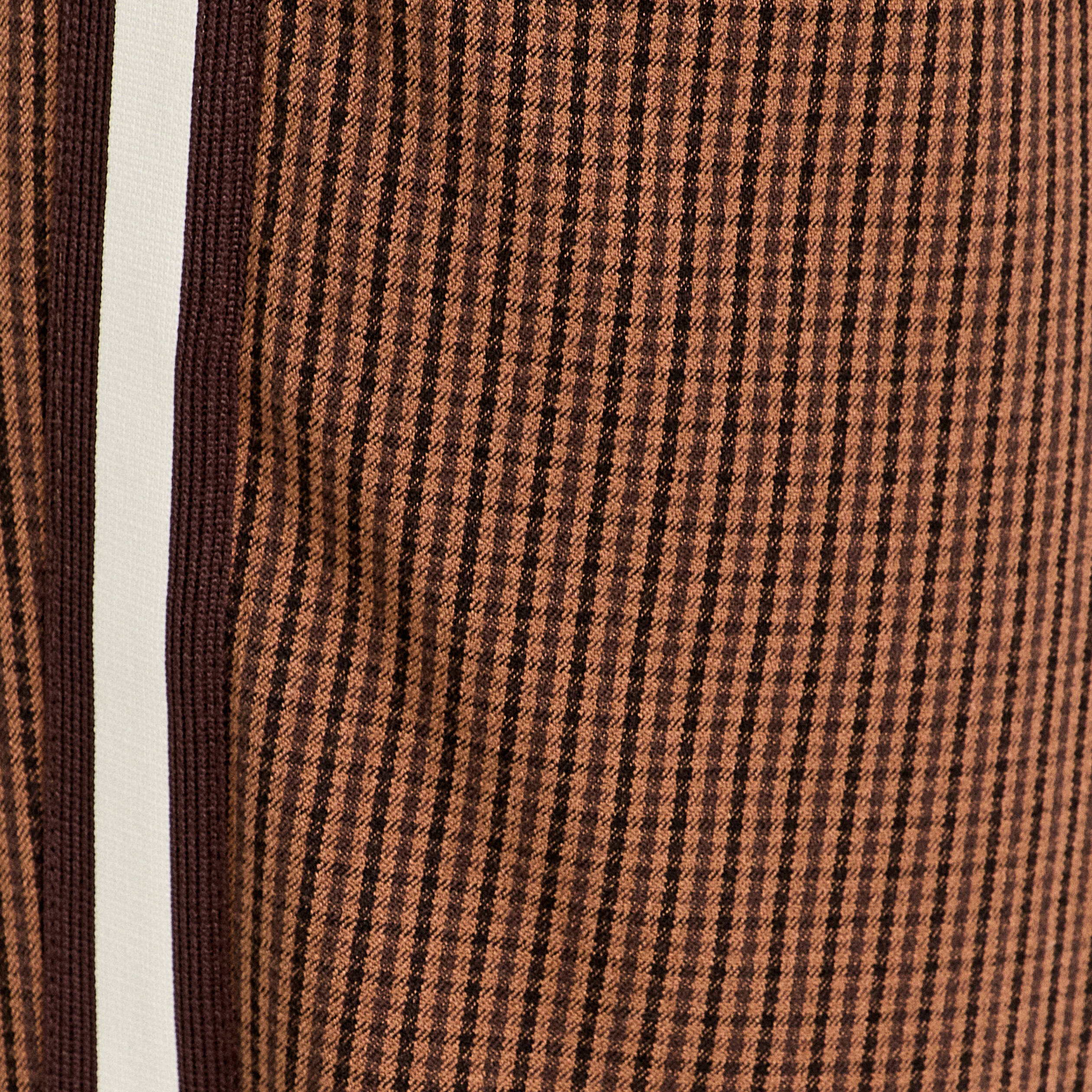 Pantalon large bandes c&ocirc;t&eacute;s marron fonc&eacute; femme