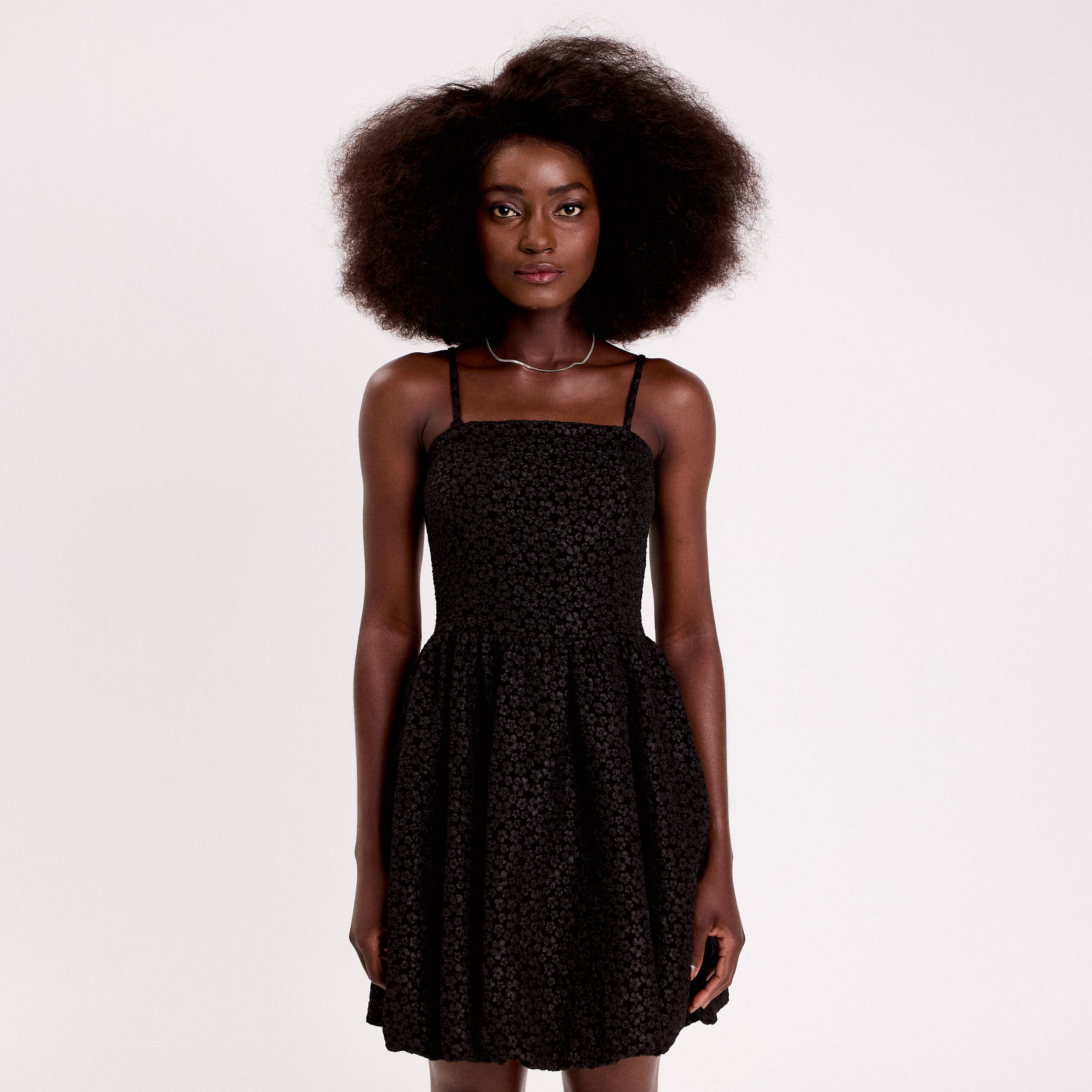 Robe effet boule &agrave; bretelles amobiles noir femme