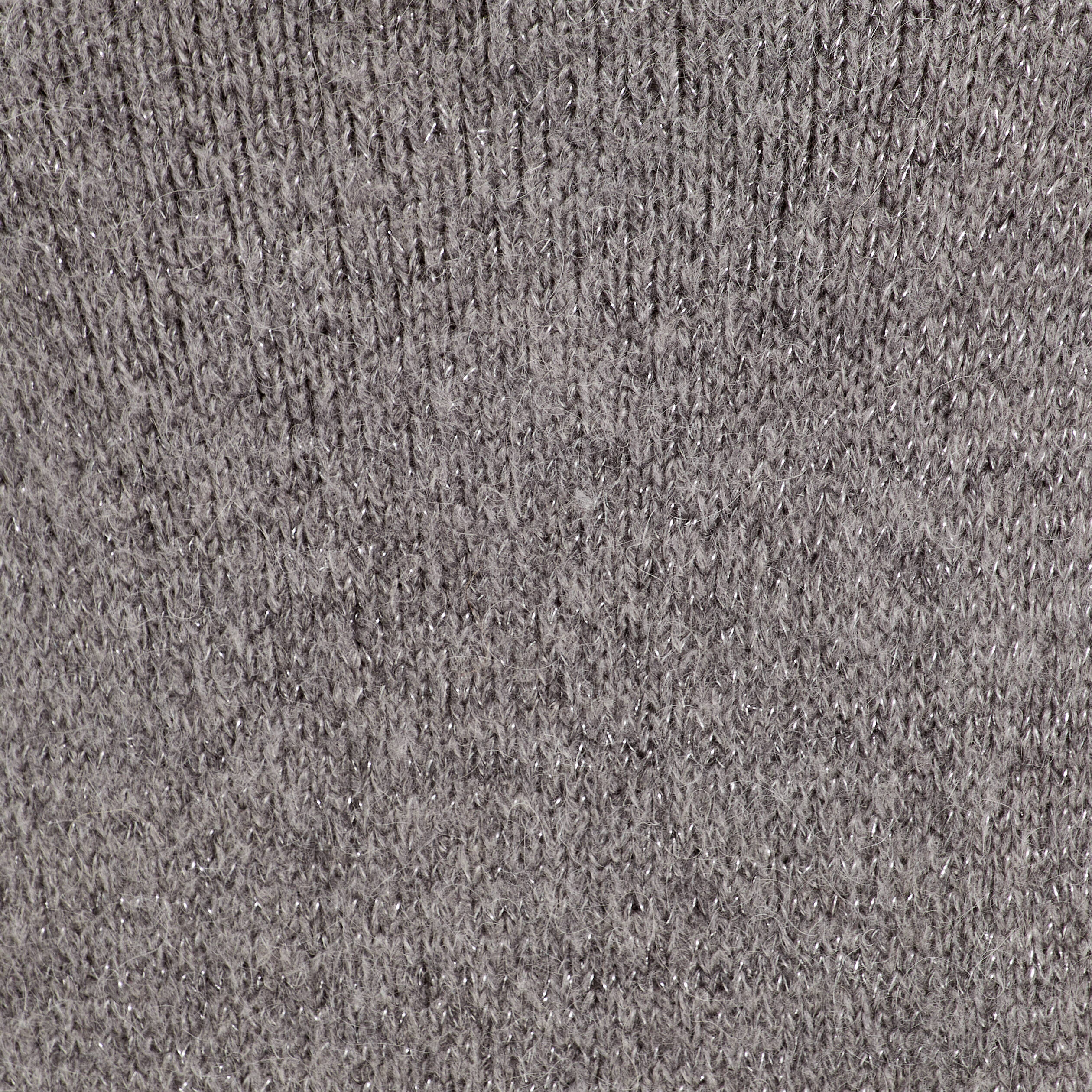 Pull fils m&eacute;tallis&eacute;s col bateau gris fonc&eacute; femme
