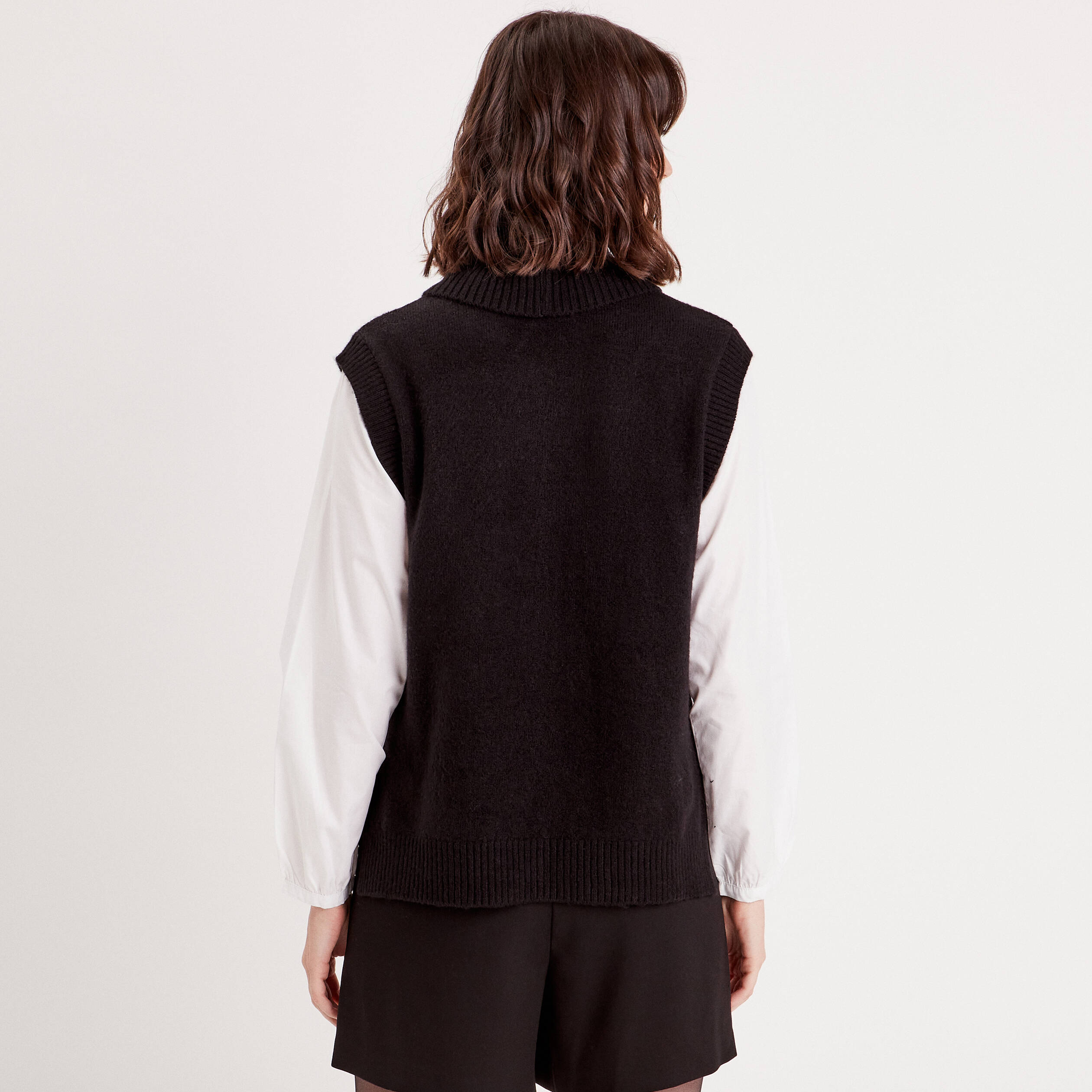 Cache Cache Pull Rouille Pull 2-en-1 col roulé noir femme | Cache Cache