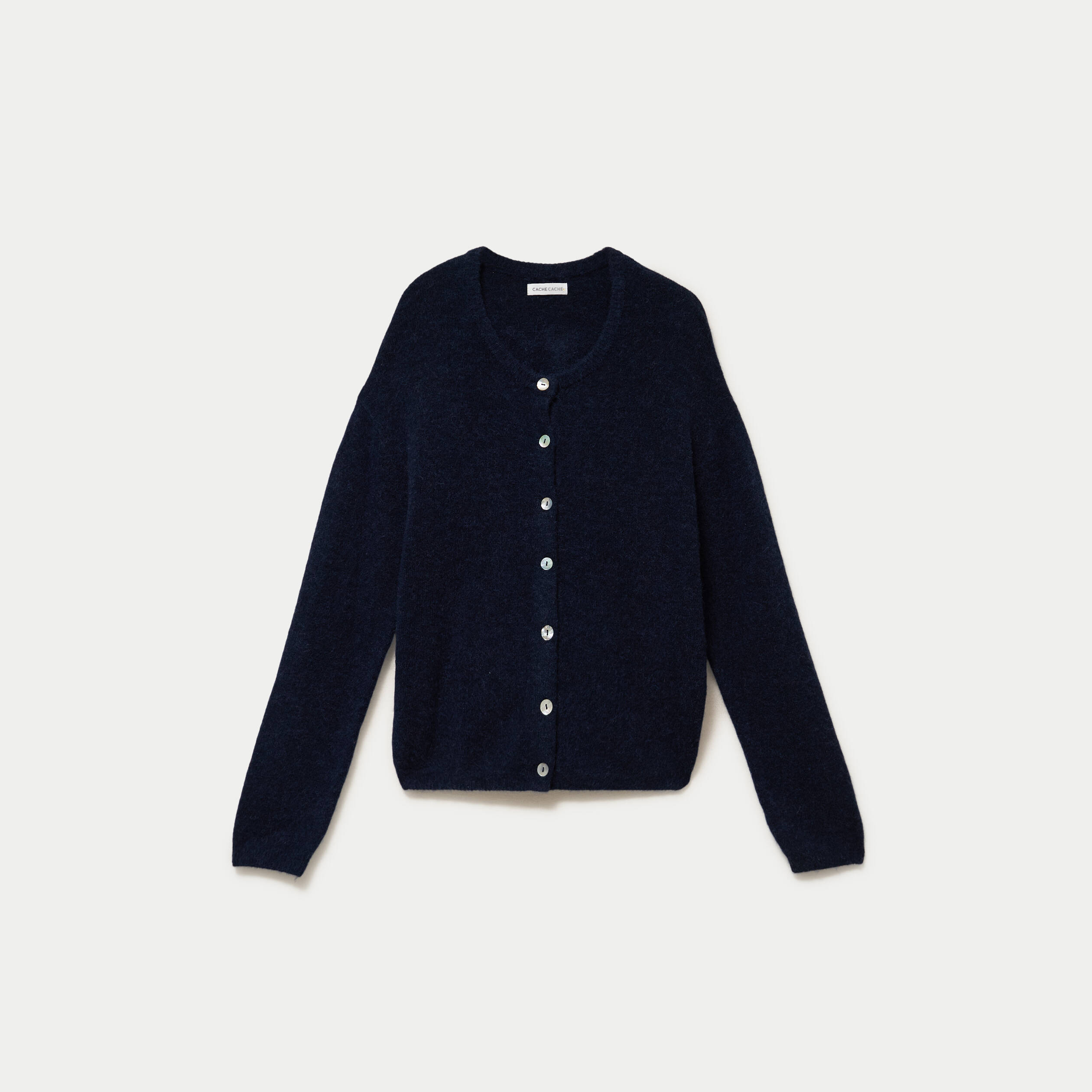 Gilet manches longues bleu marine femme