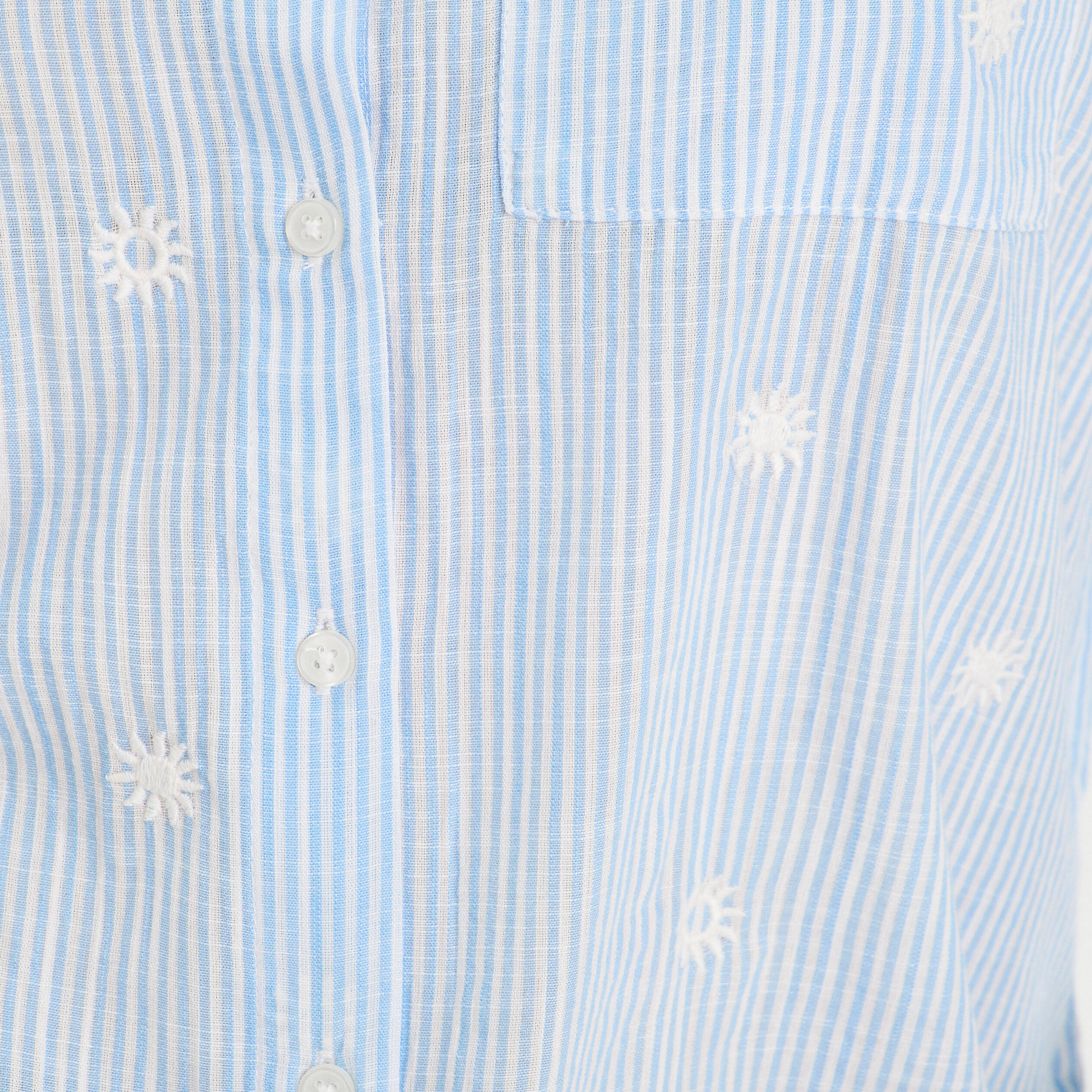 Chemise brod&eacute;e manches longues blanc femme