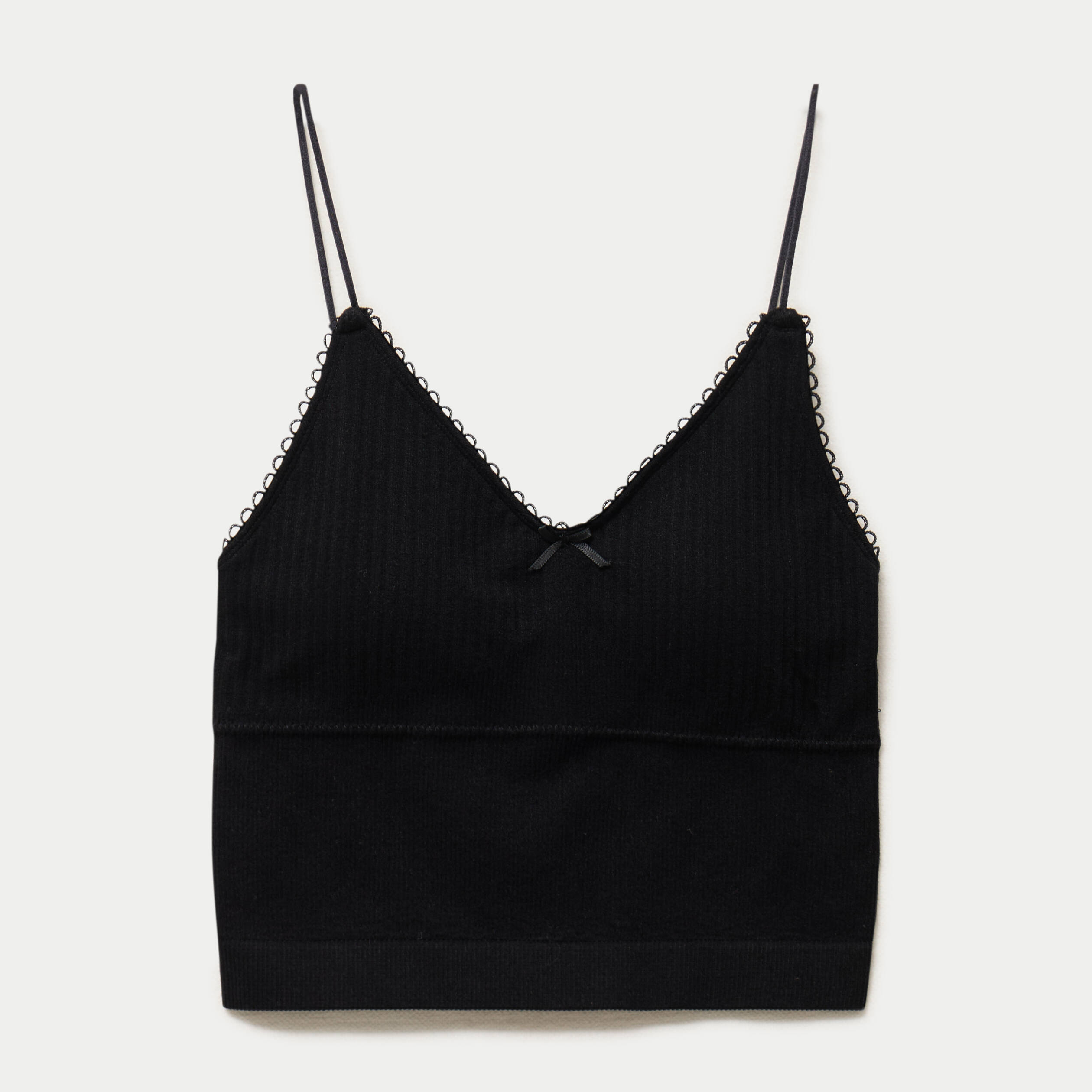 Crop top c&ocirc;tel&eacute; noir femme
