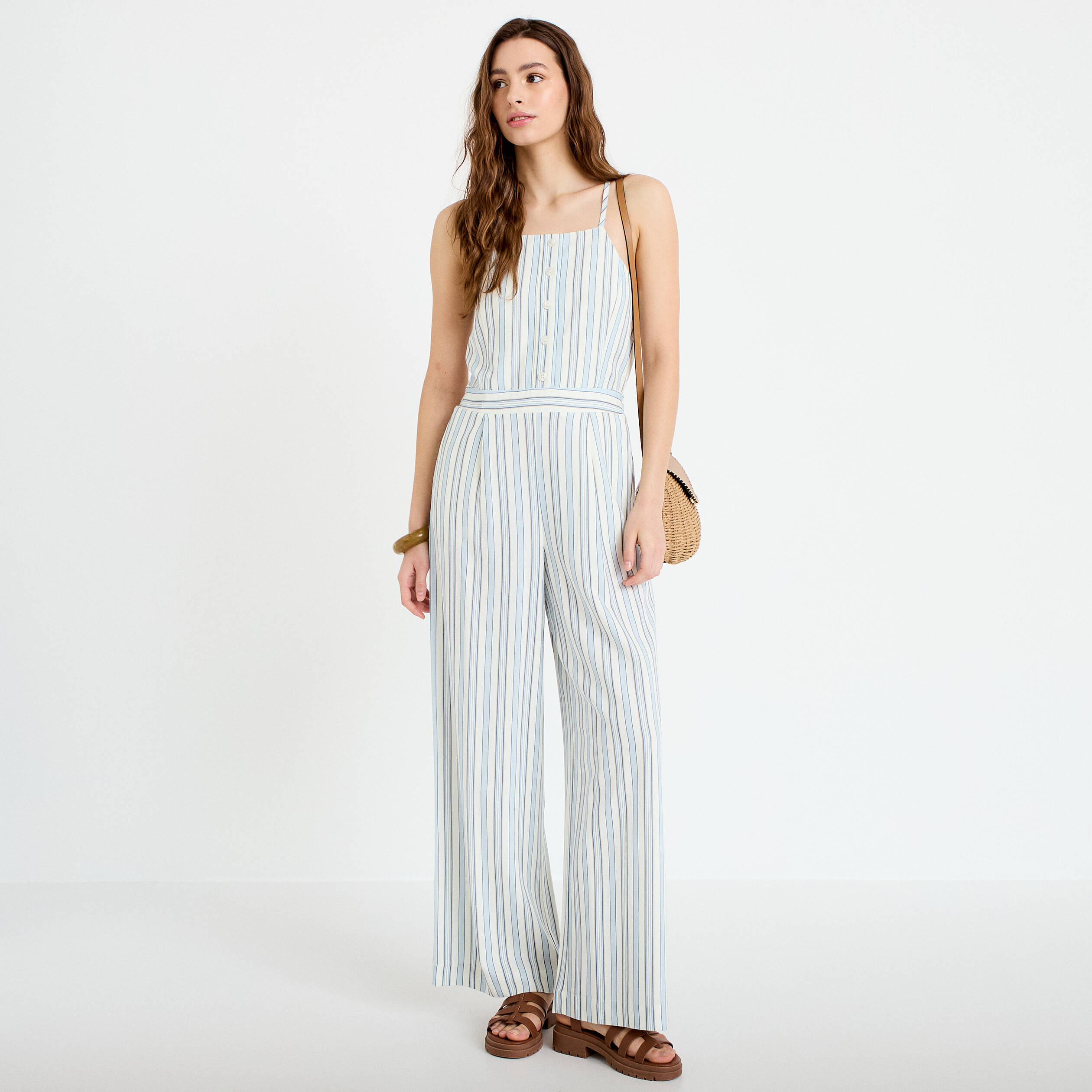Combinaison large col am&eacute;ricain blanc femme
